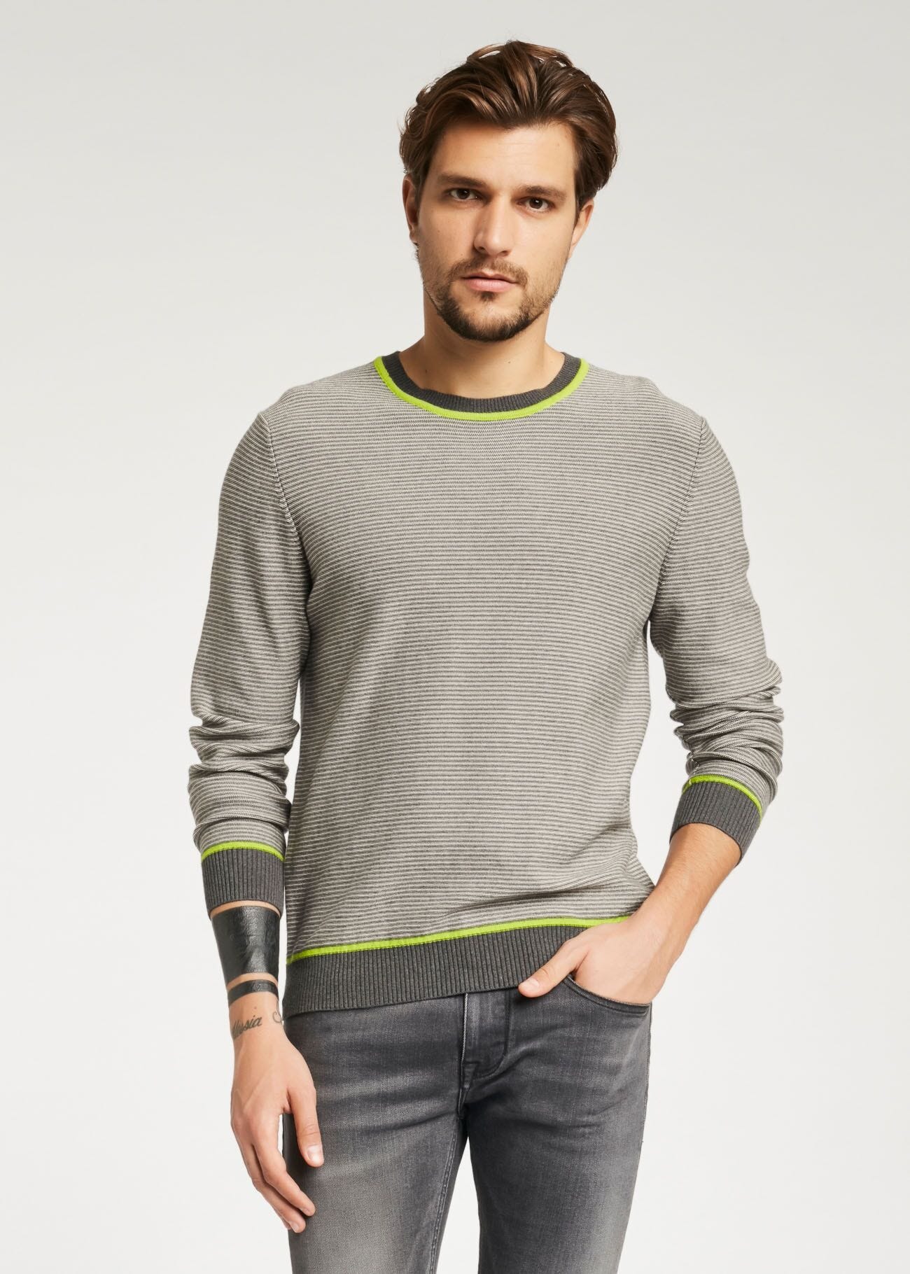 Jumper with fluorescent intarsia