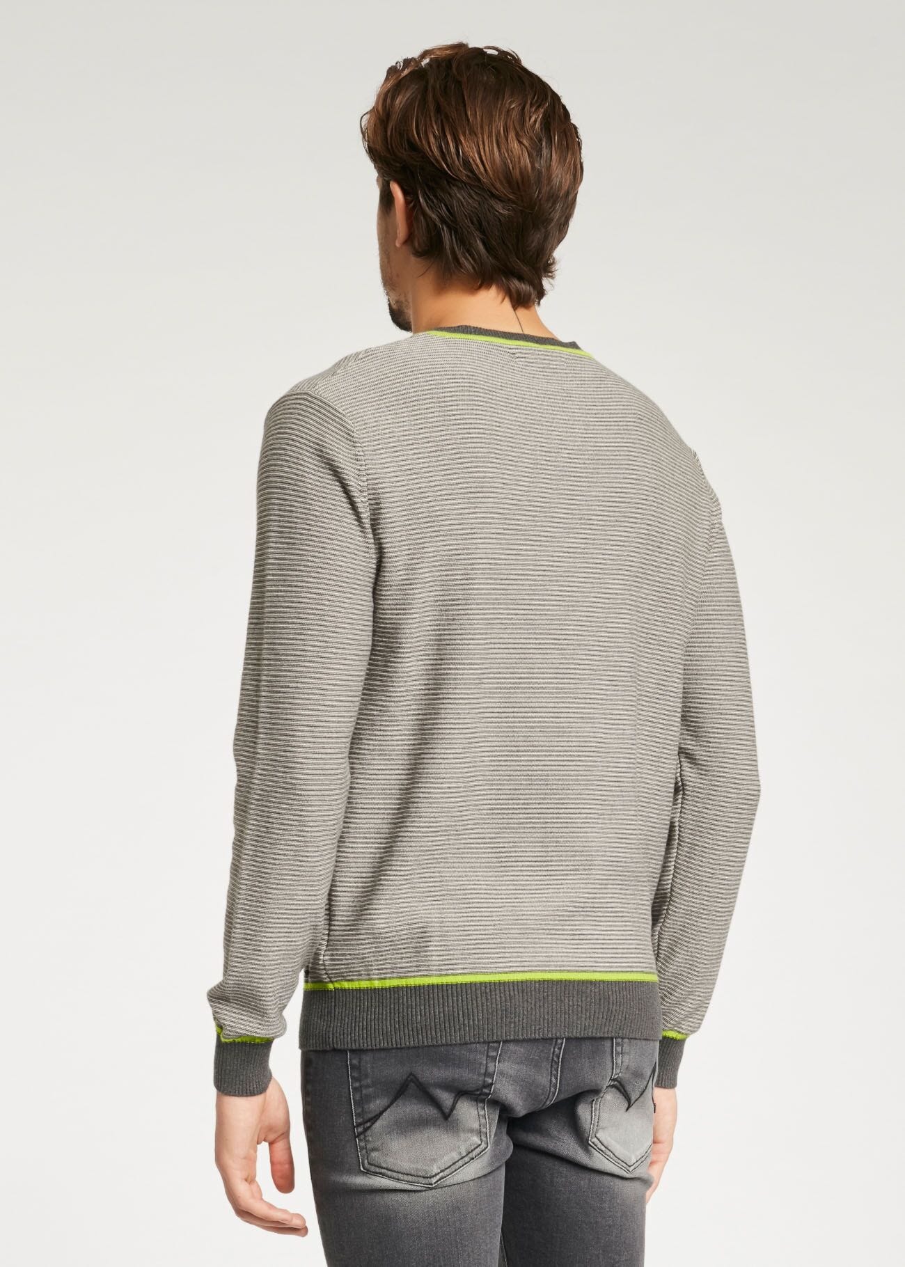 Jumper with fluorescent intarsia