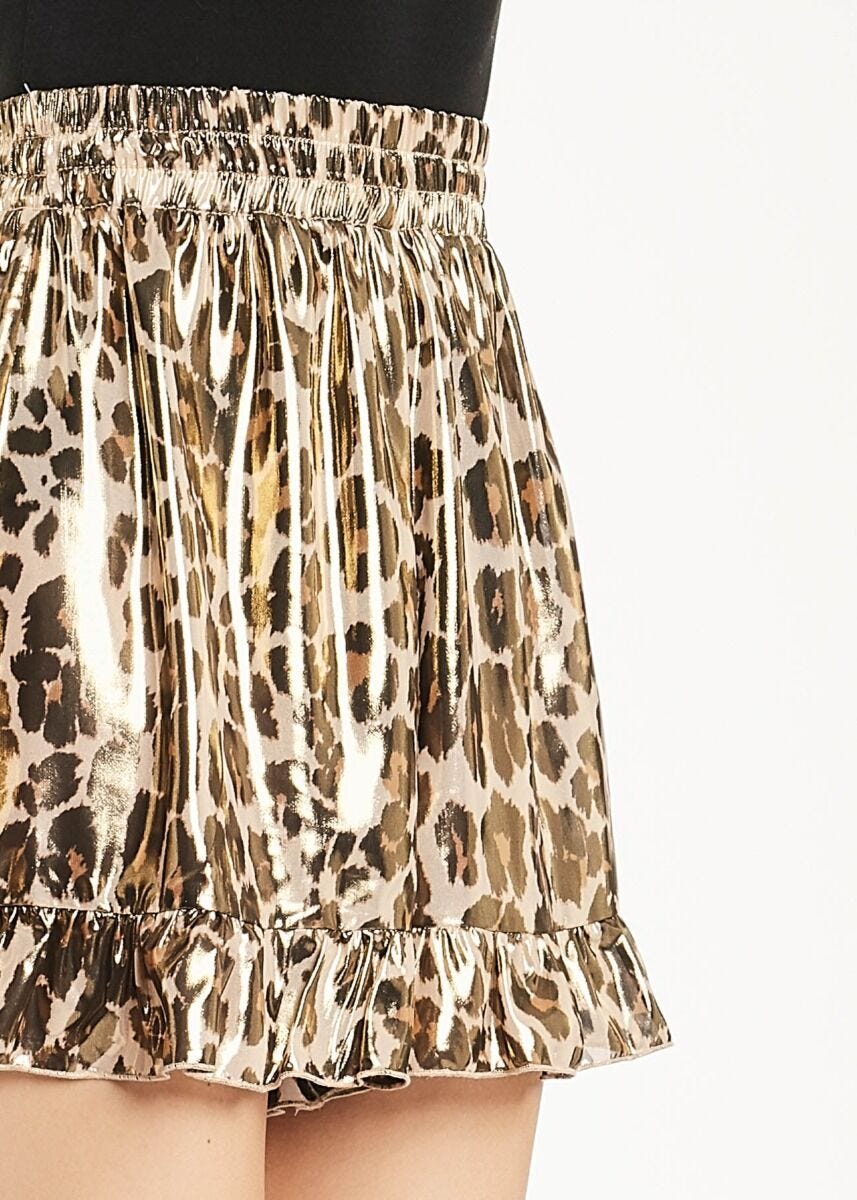 Short in tessuto animalier