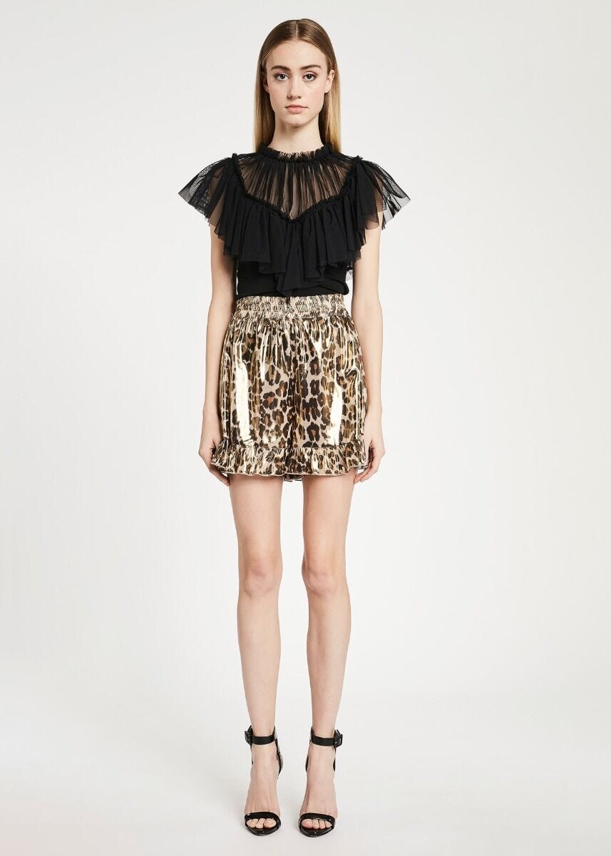 Short in tessuto animalier