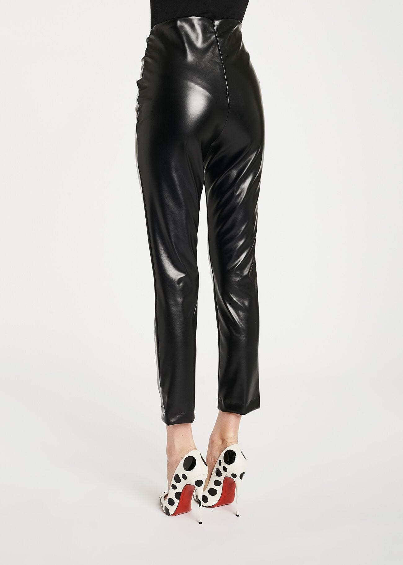 Leather-look trousers