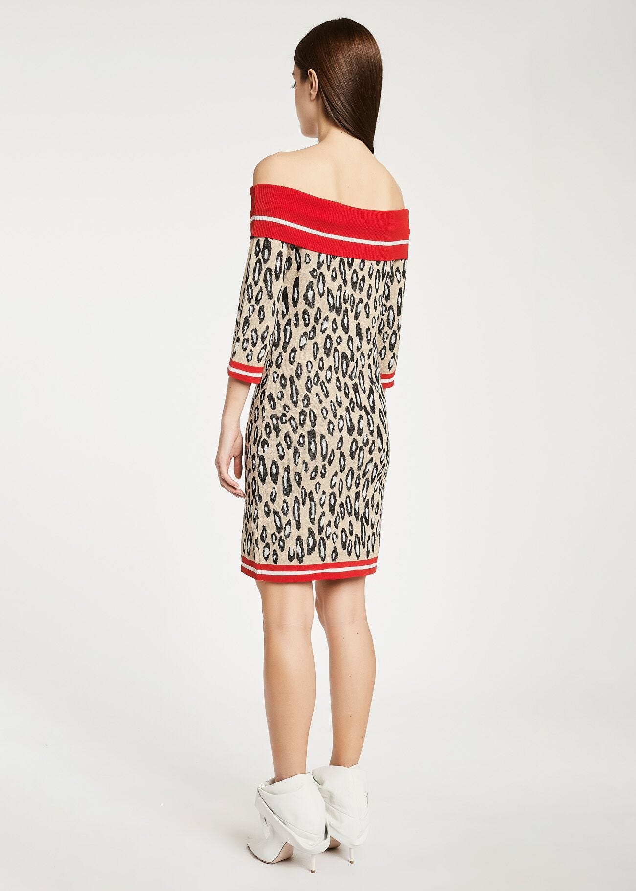 Knitted dress with animal pattern