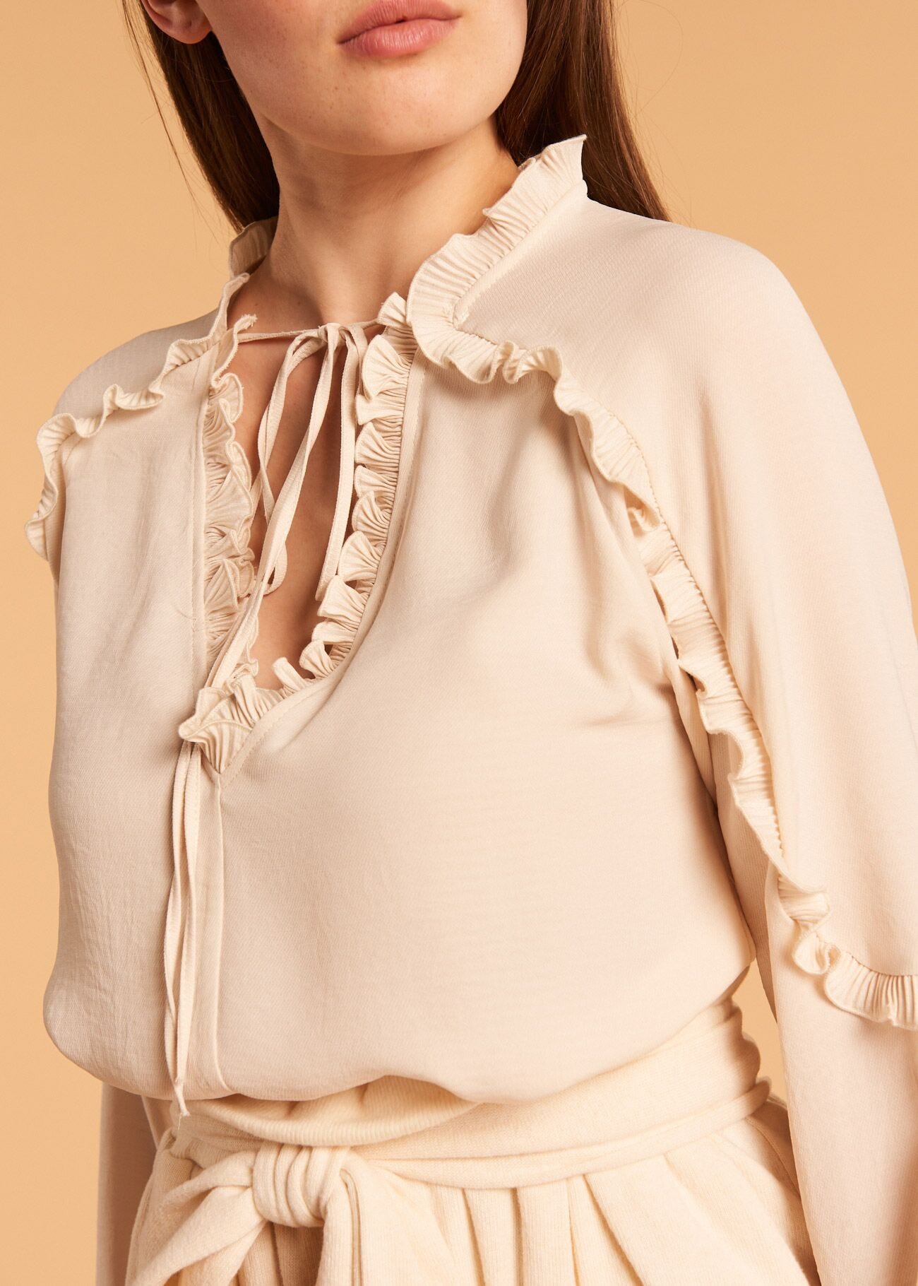 Blouse with ruffles