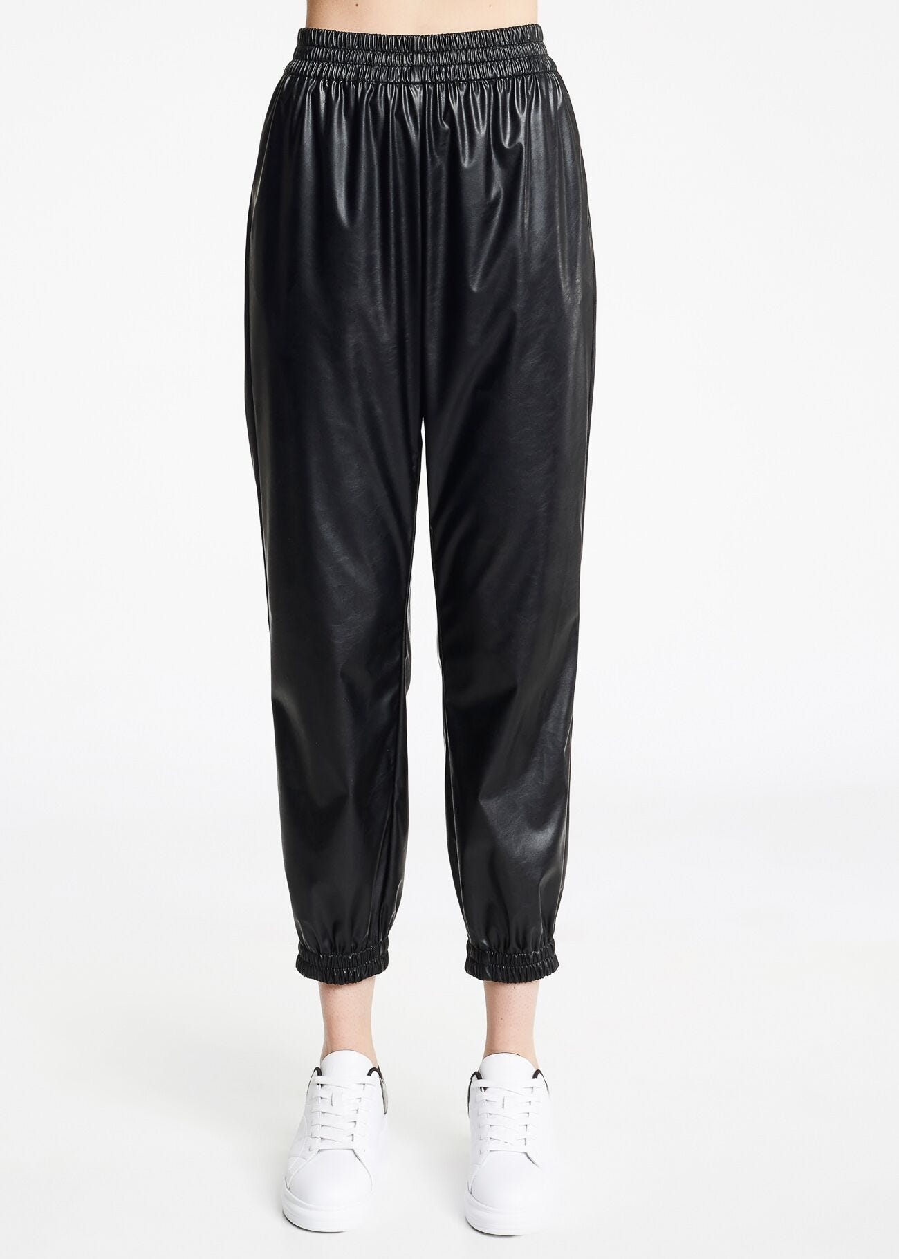 Faux leather trousers