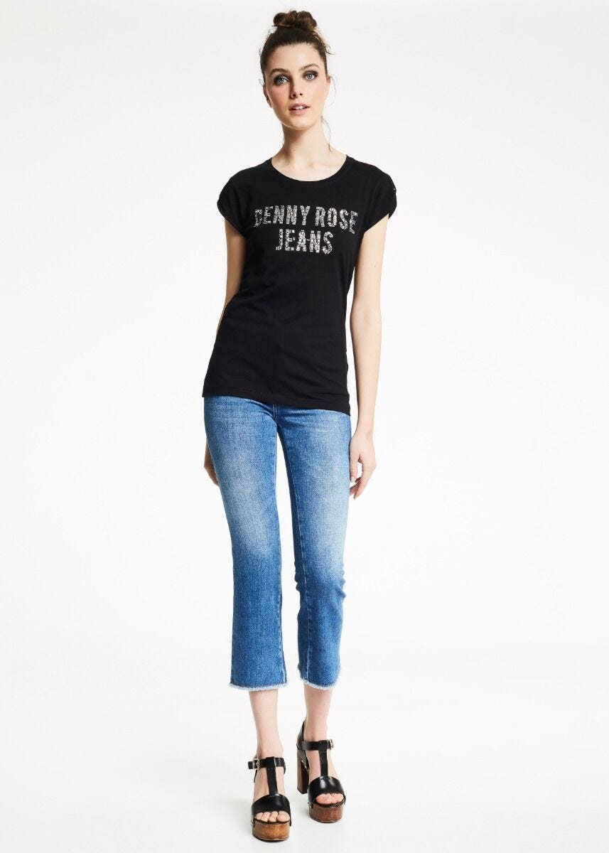 Flared cropped jeans