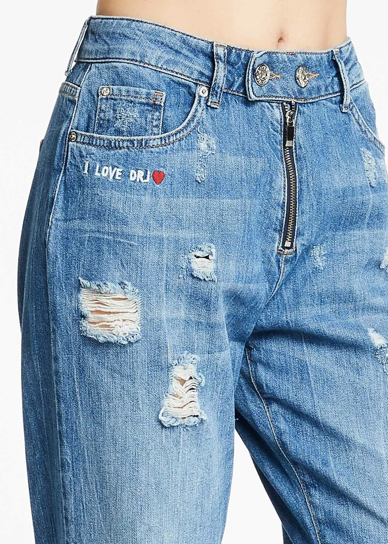 Jeans with strap