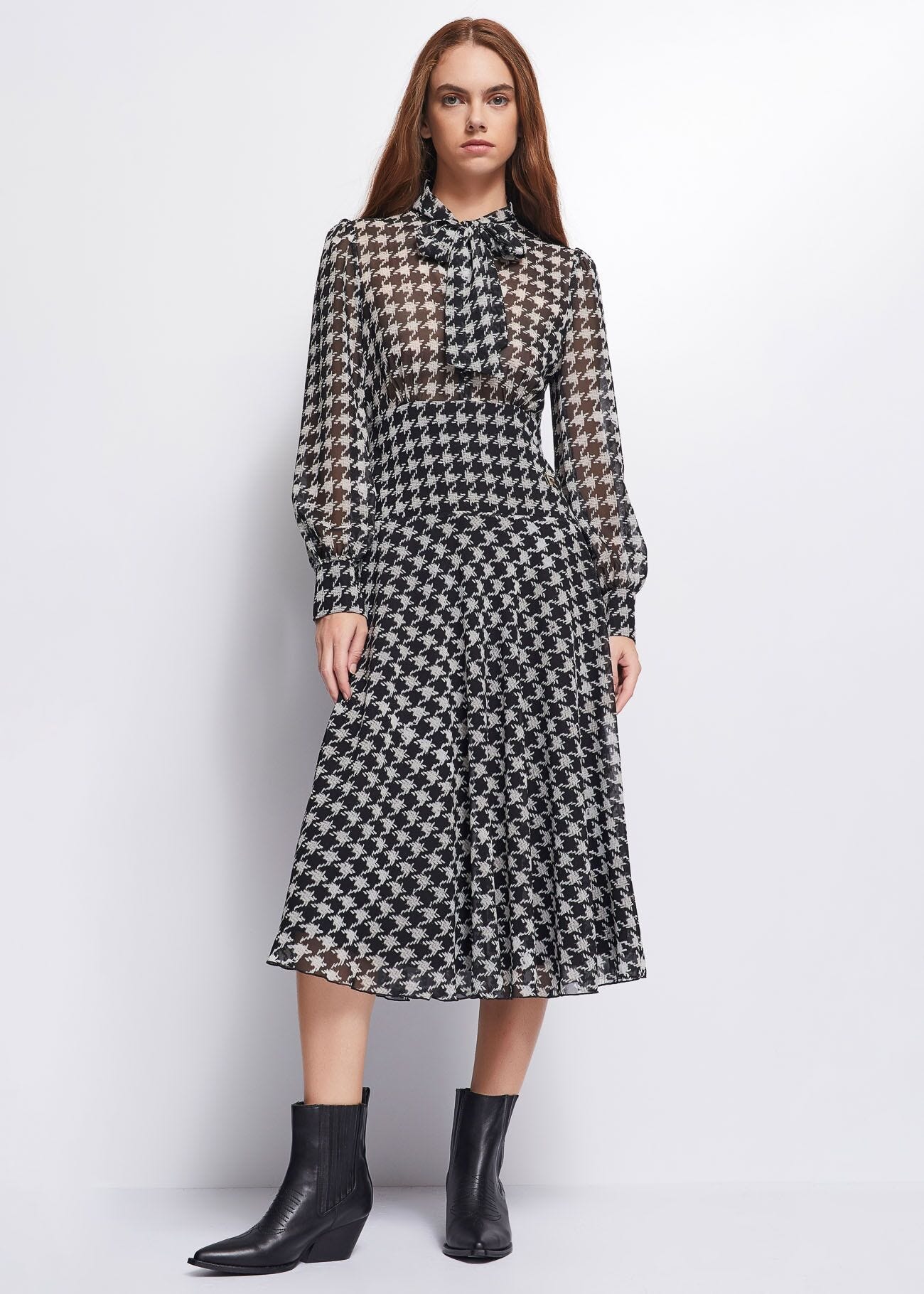 Vestito pied de poule outlet