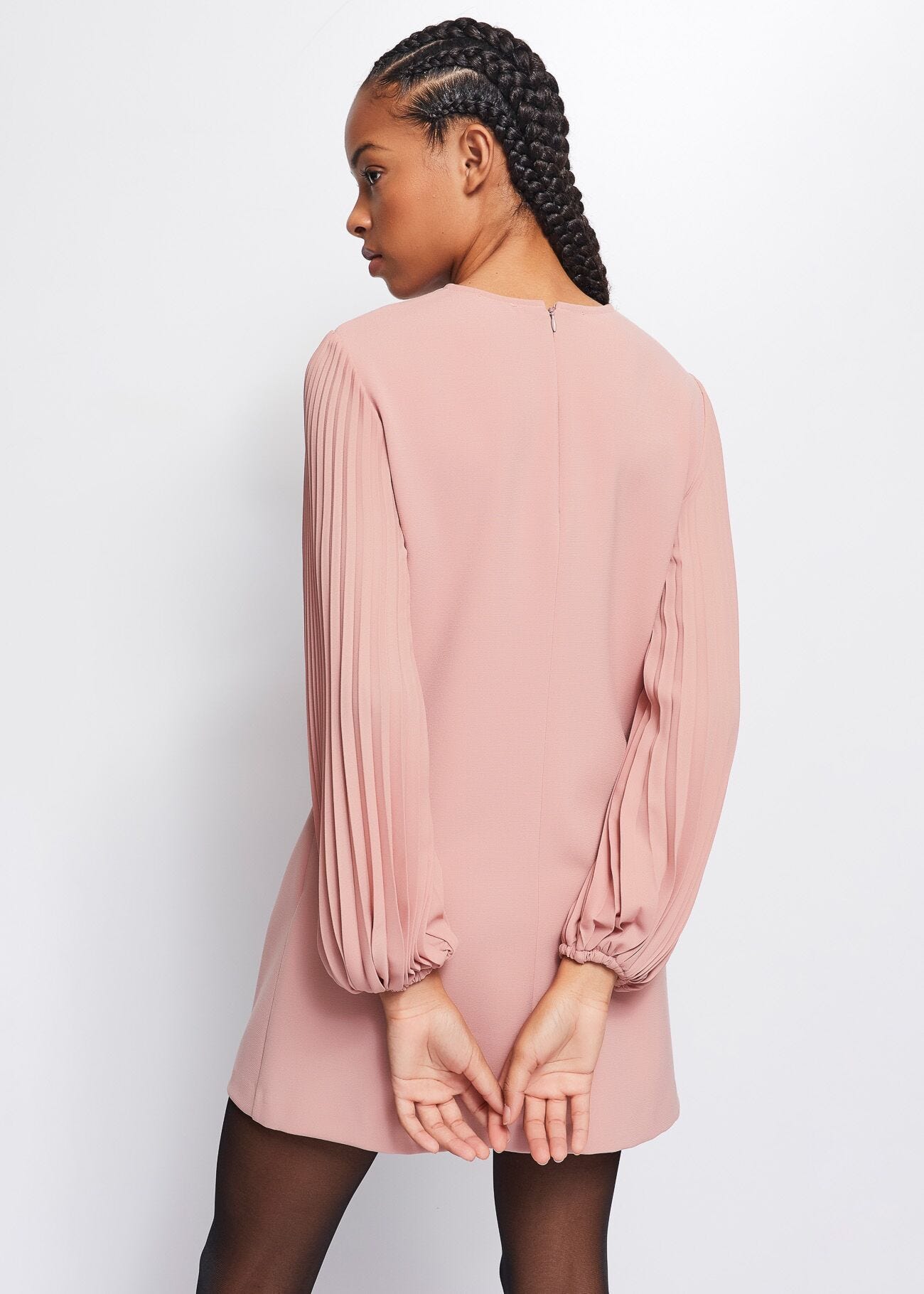 Two way stretch crew-neck dress