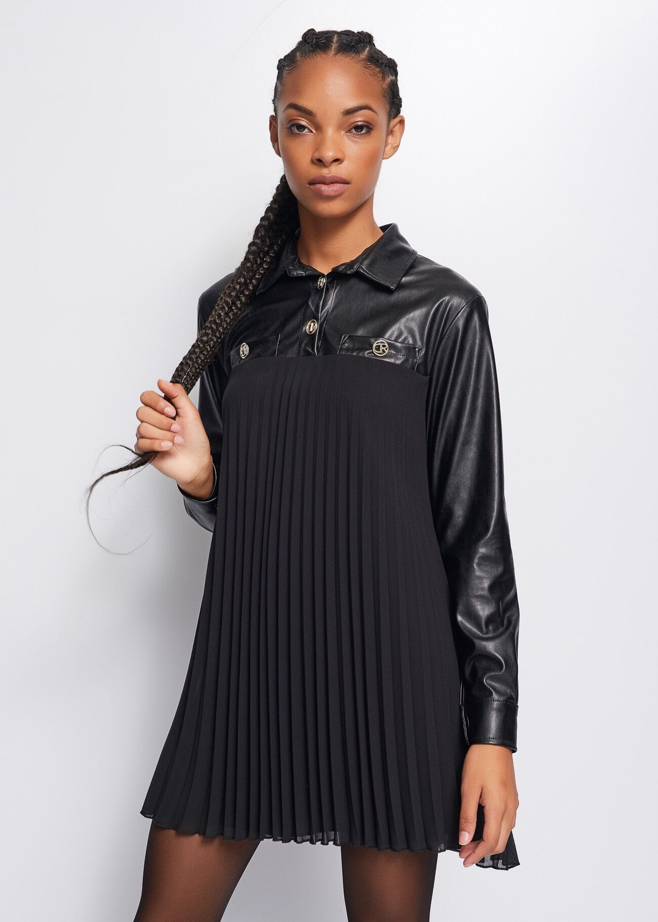 Faux leather dress