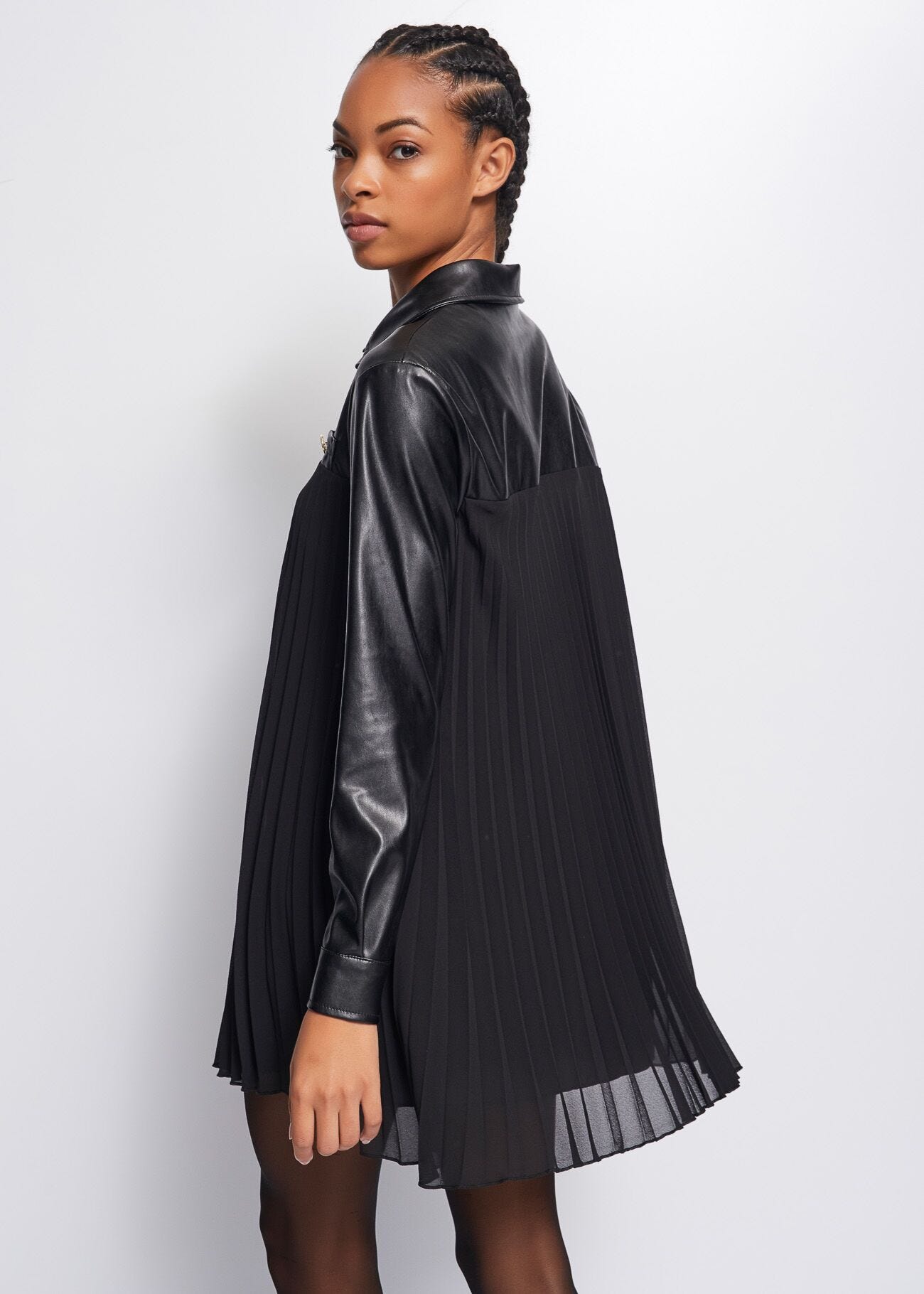 Faux leather dress