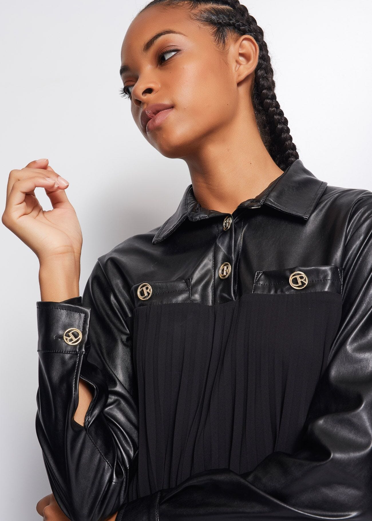 Faux leather dress
