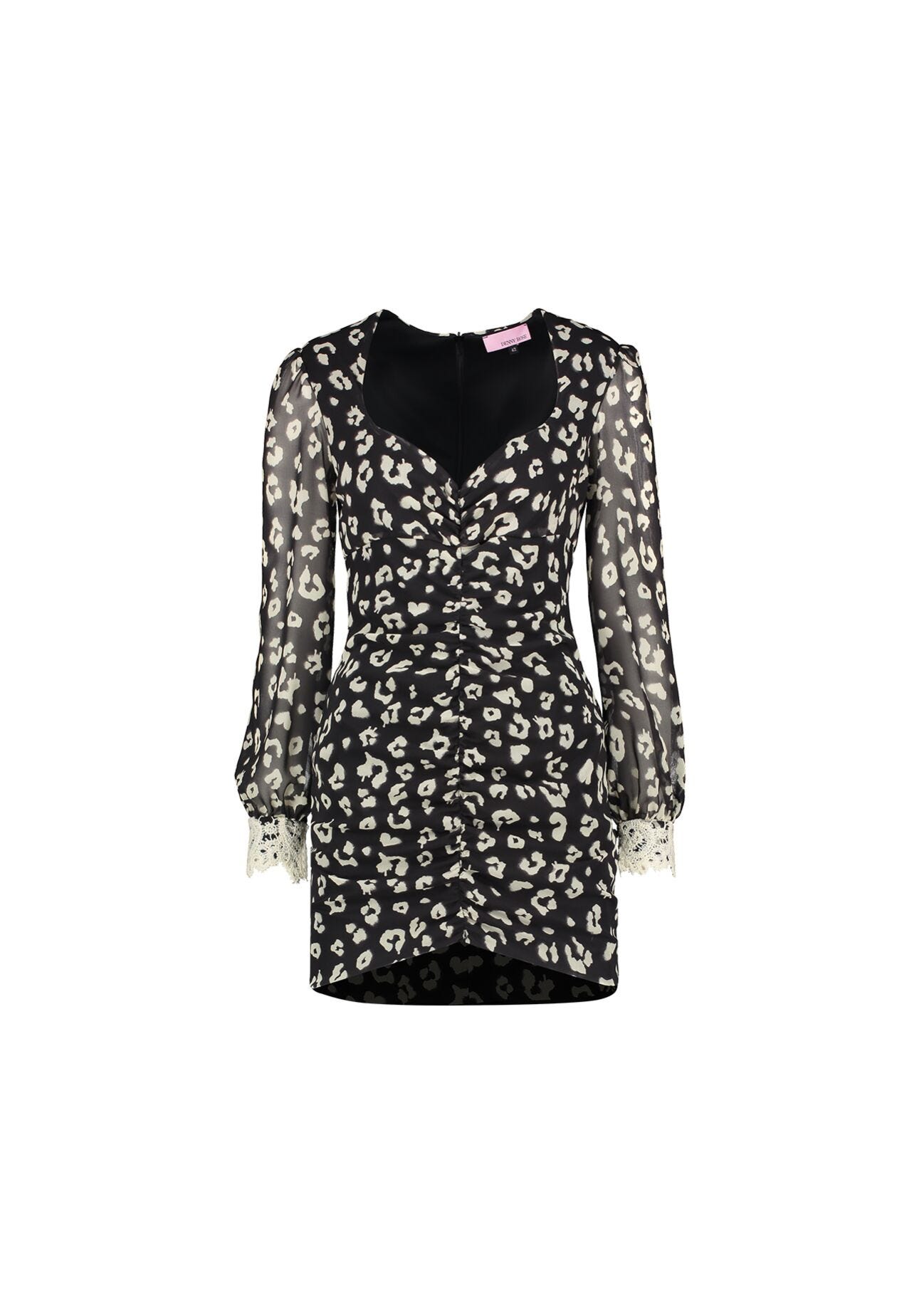 Georgette dress with animal print