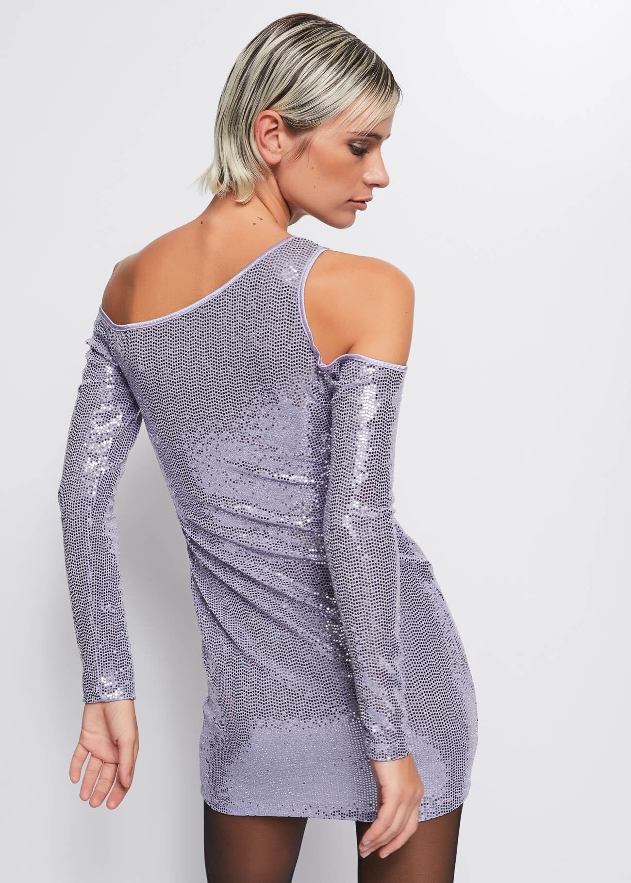 Abito in jersey con paillettes