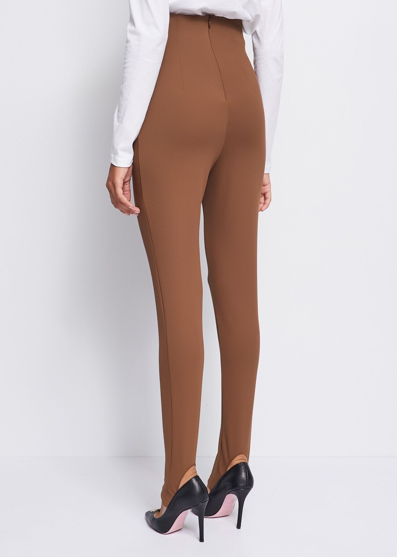 High-waist stretch trousers