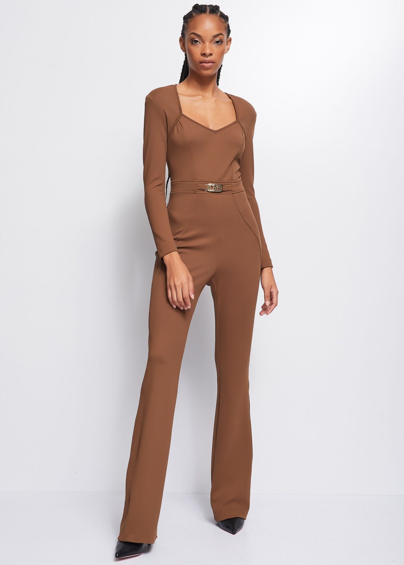 Jumpsuit with sweetheart neckline