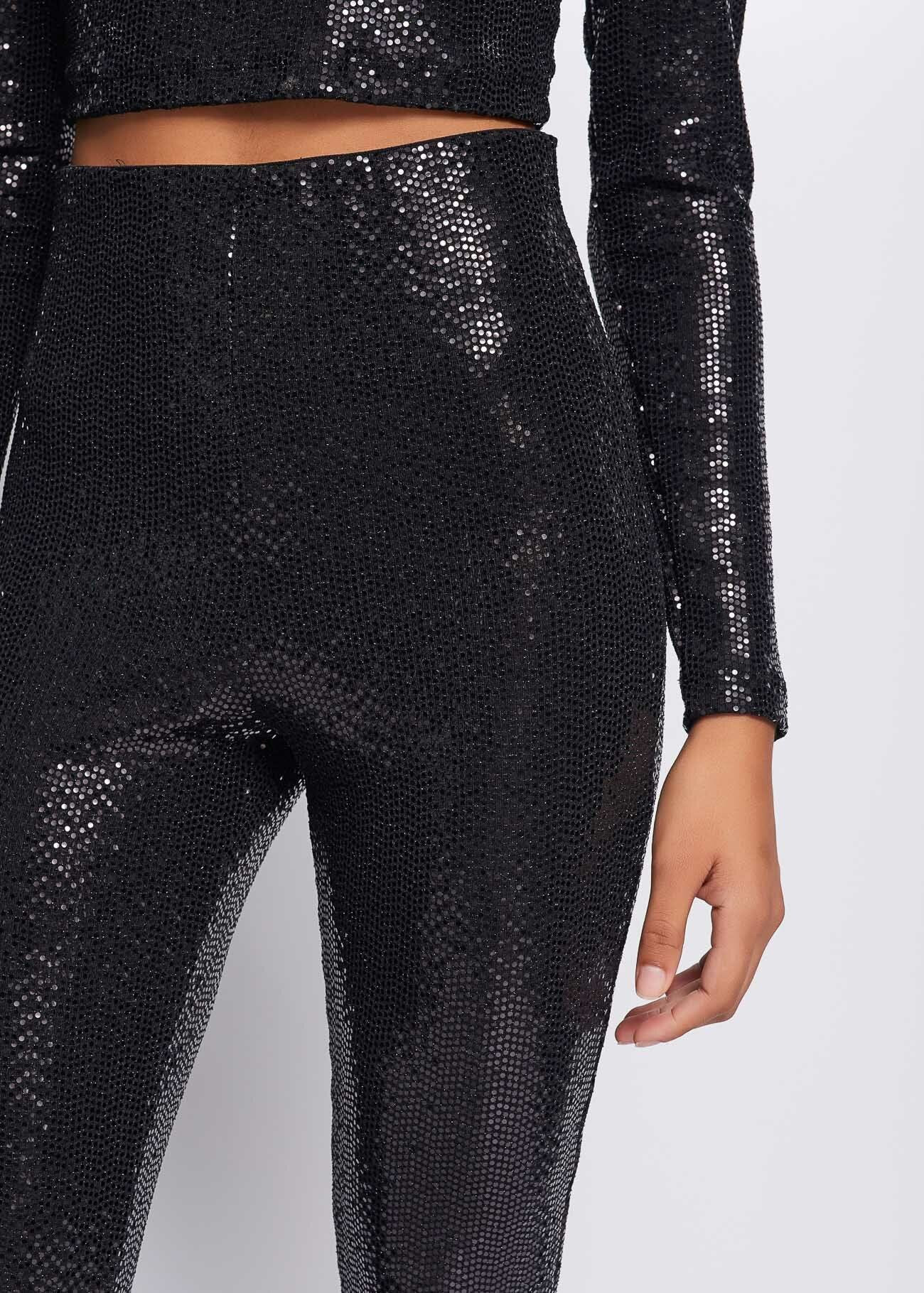 Trousers with sequins