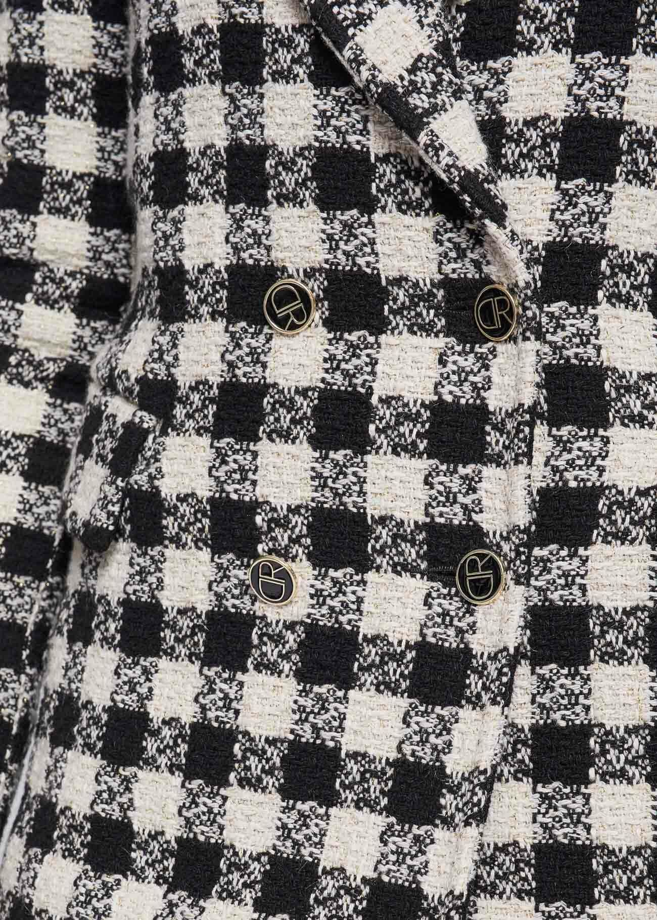Blazer bouclé con motivo check