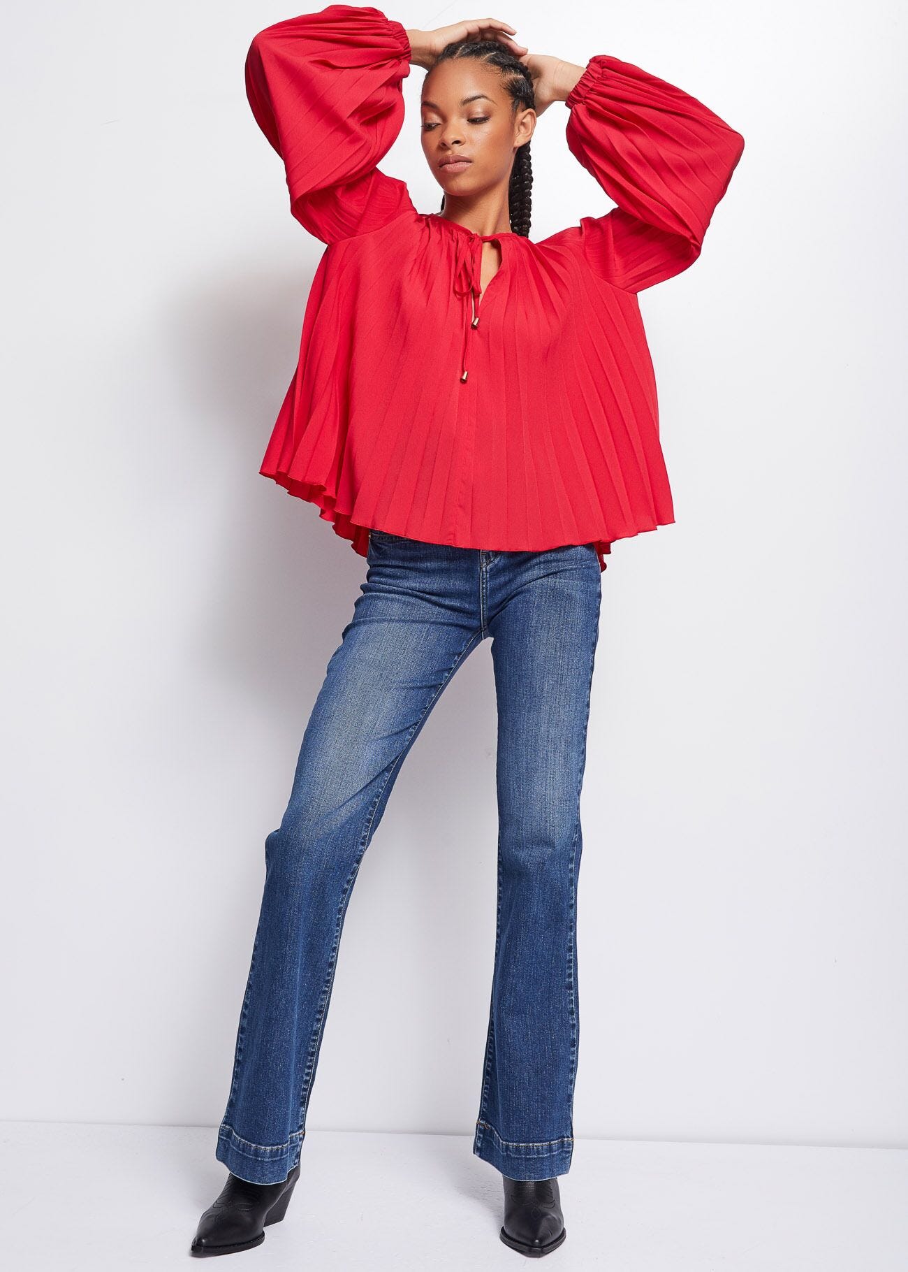 Crew-neck blouse