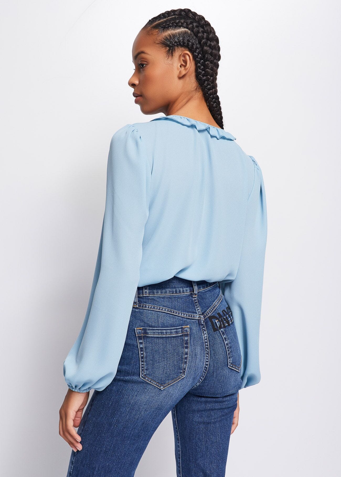 Body in georgette con rouches