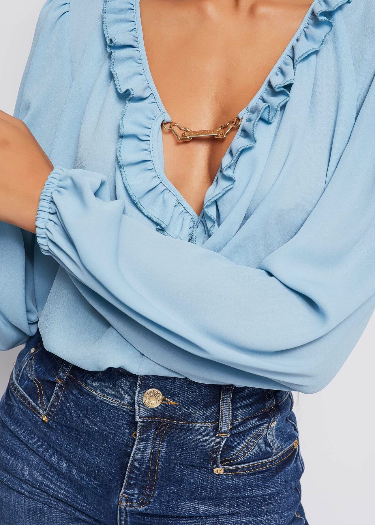 Body in georgette con rouches