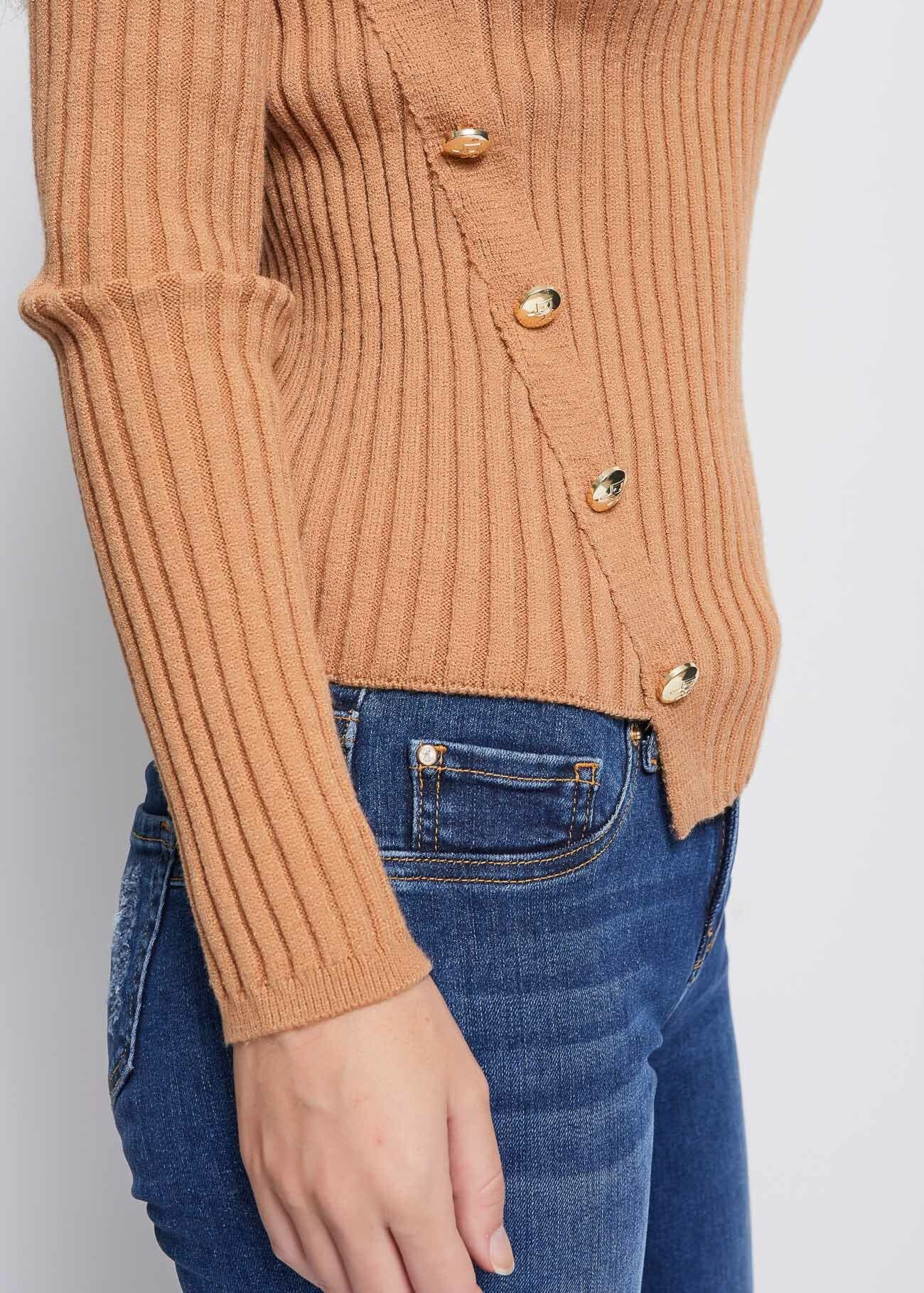 Ribbed crew-neck jumper