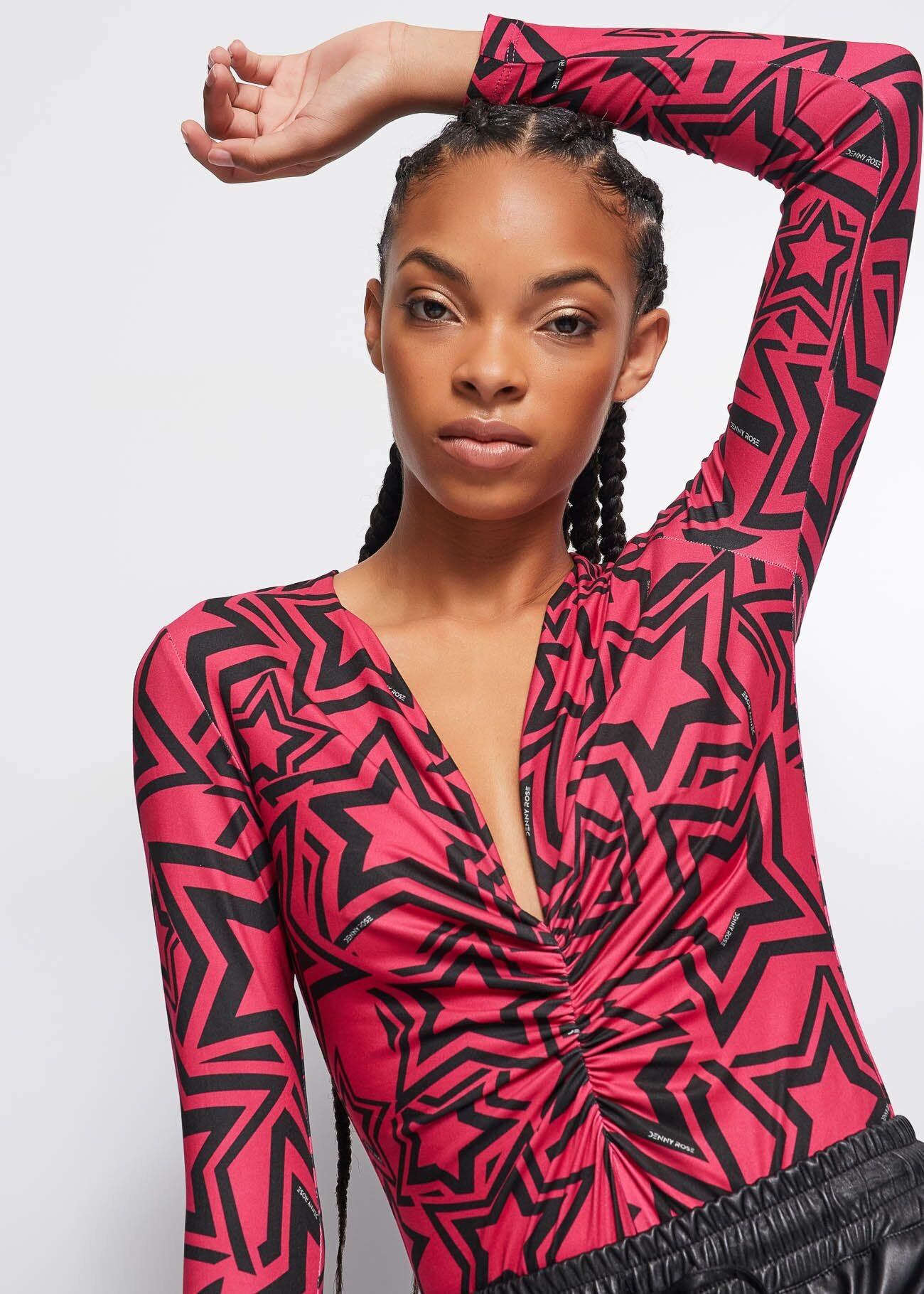 Printed jersey bodysuit