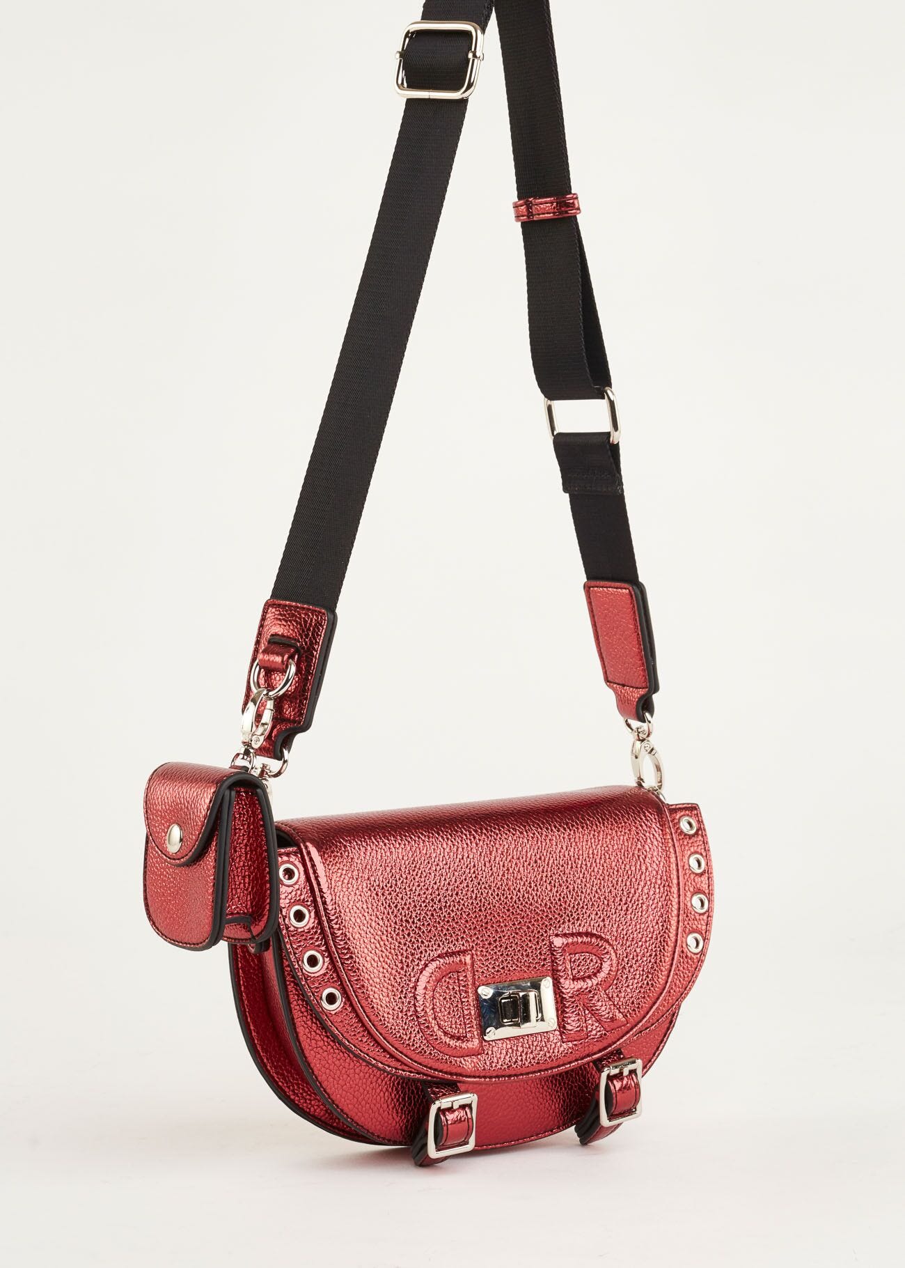 Crossbody in similpelle laminata