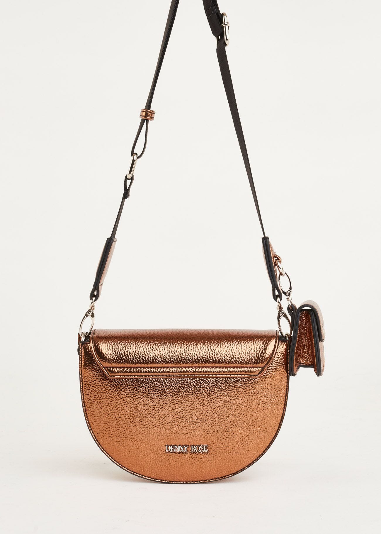 Crossbody bag in laminated faux leather