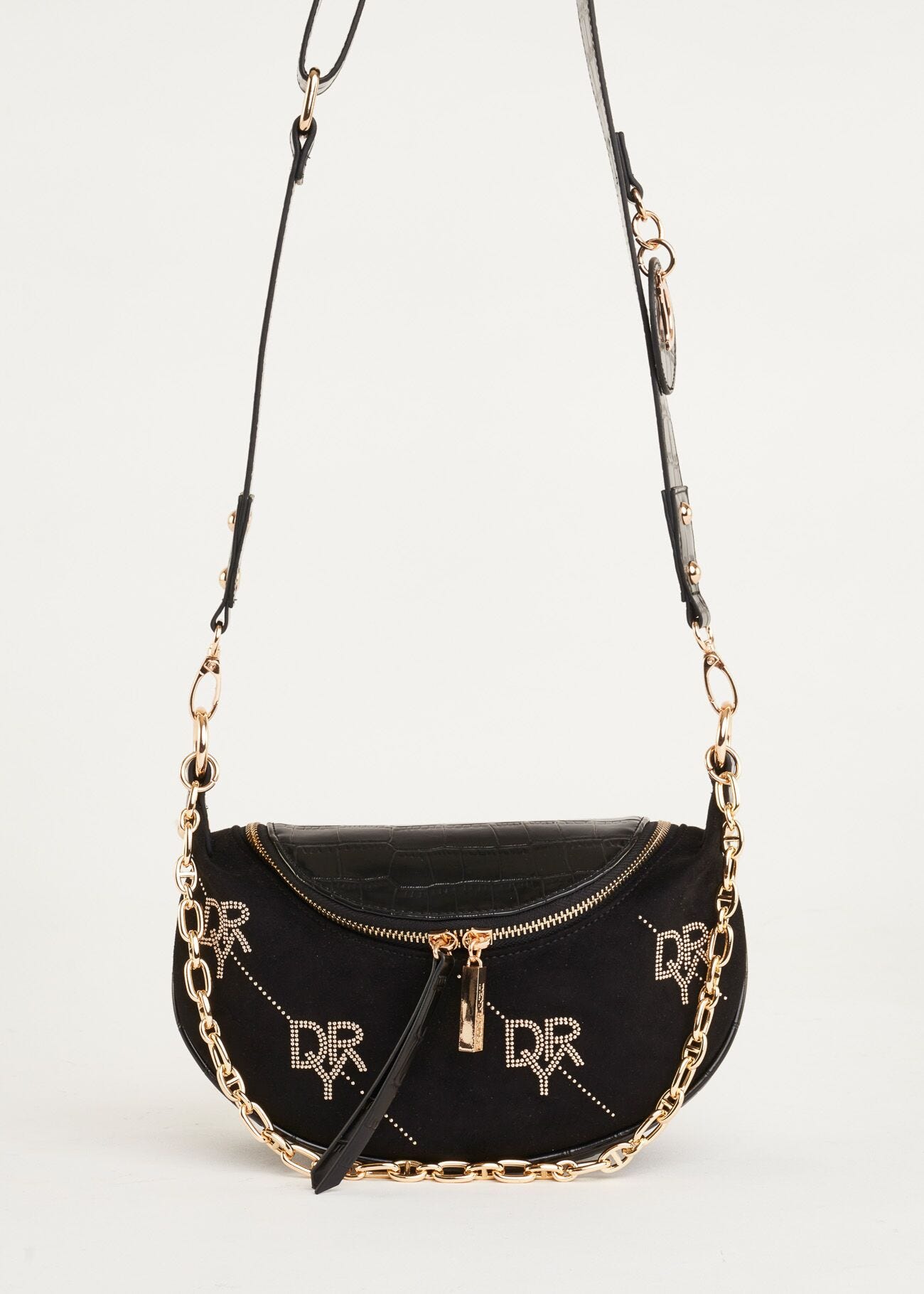 Crocodile effect crossbody bag