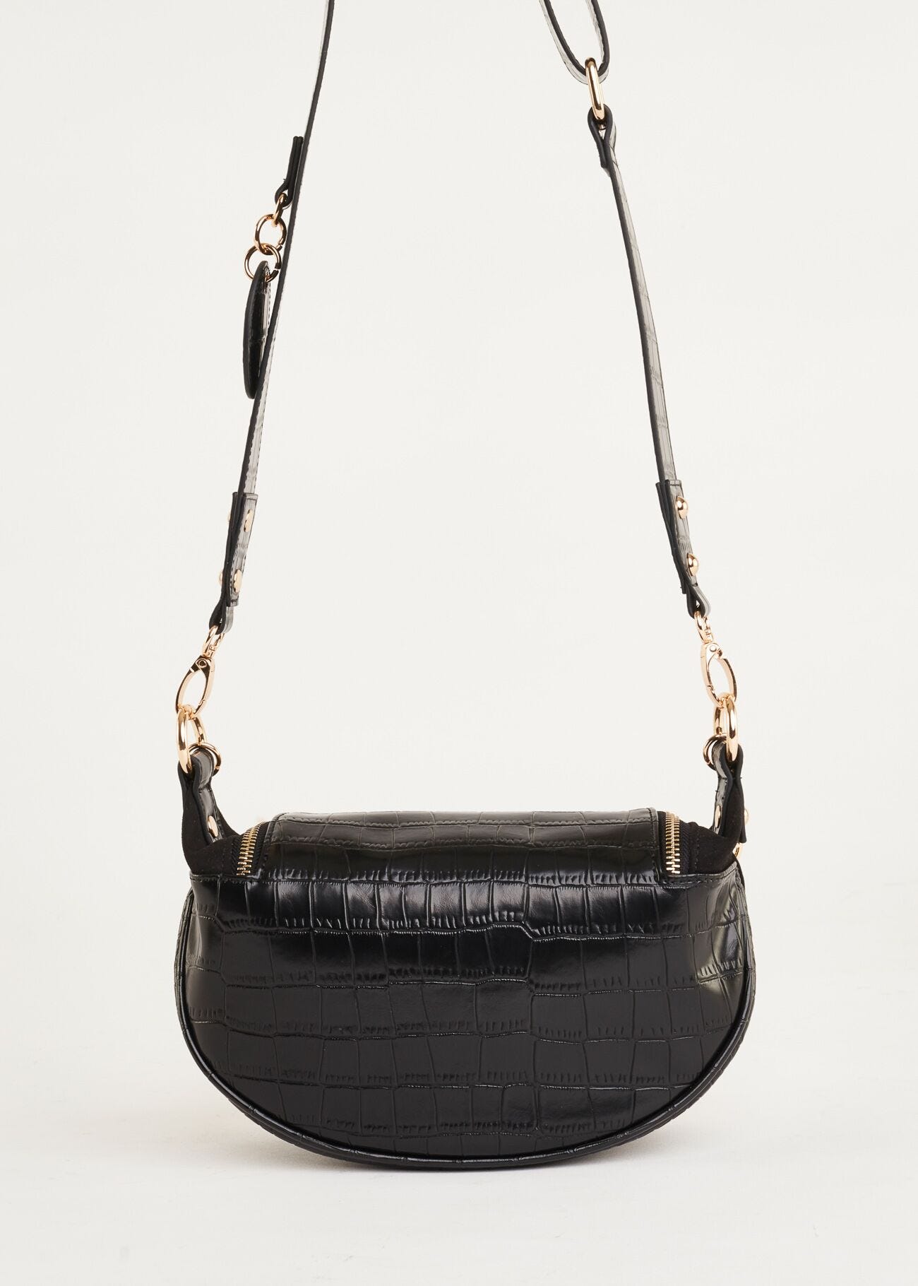 Crocodile effect crossbody bag