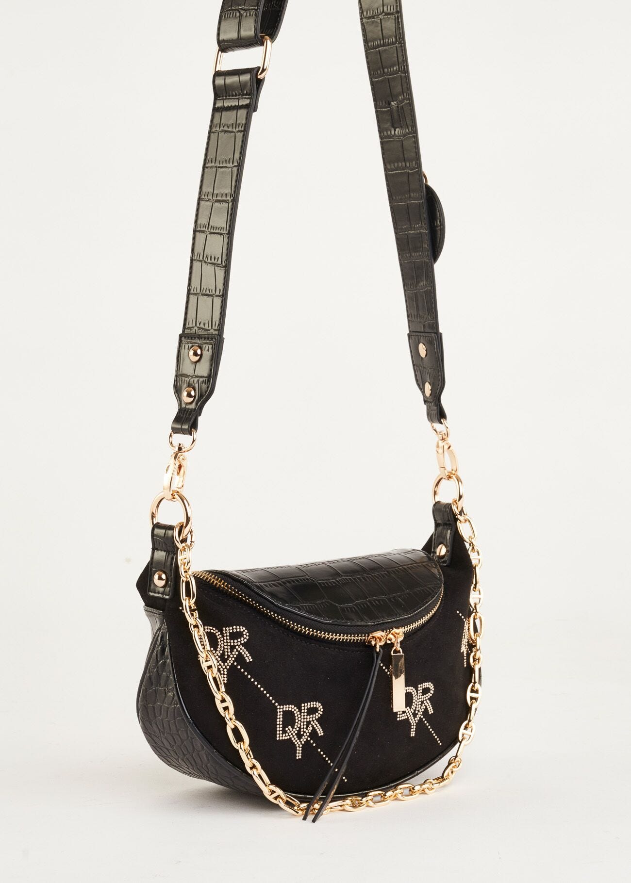 Crocodile effect crossbody bag