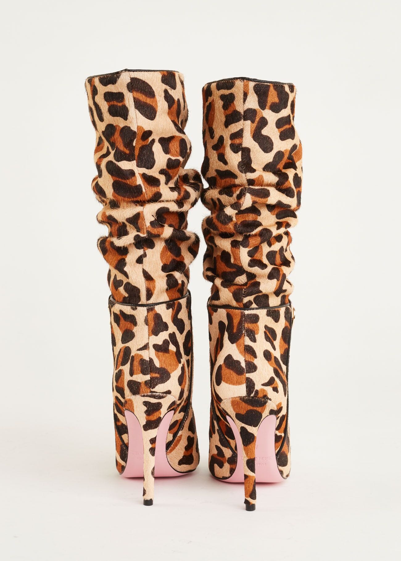 Animal-print ponyskin boots