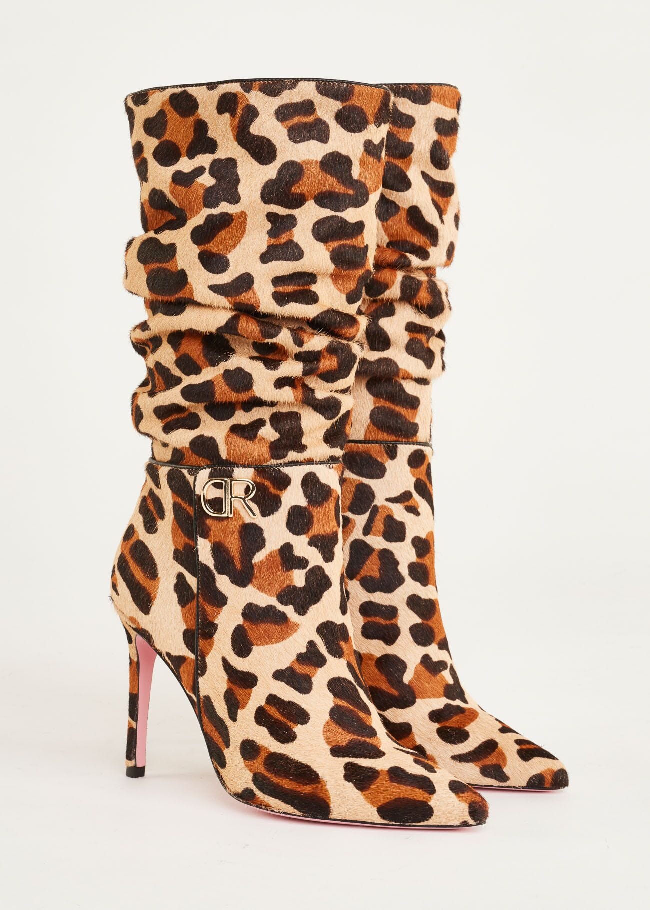 Animal-print ponyskin boots