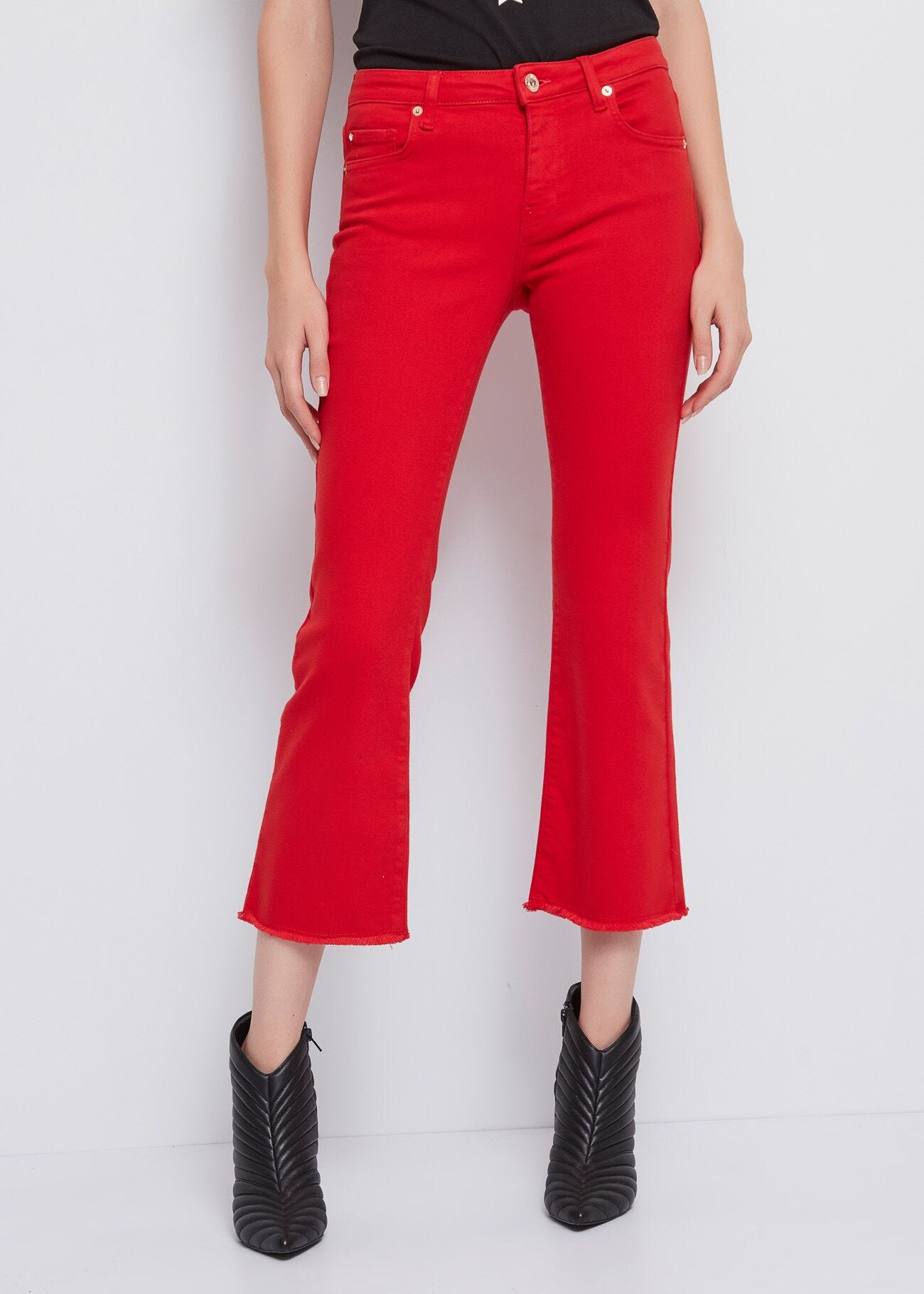 Flared cropped trousers