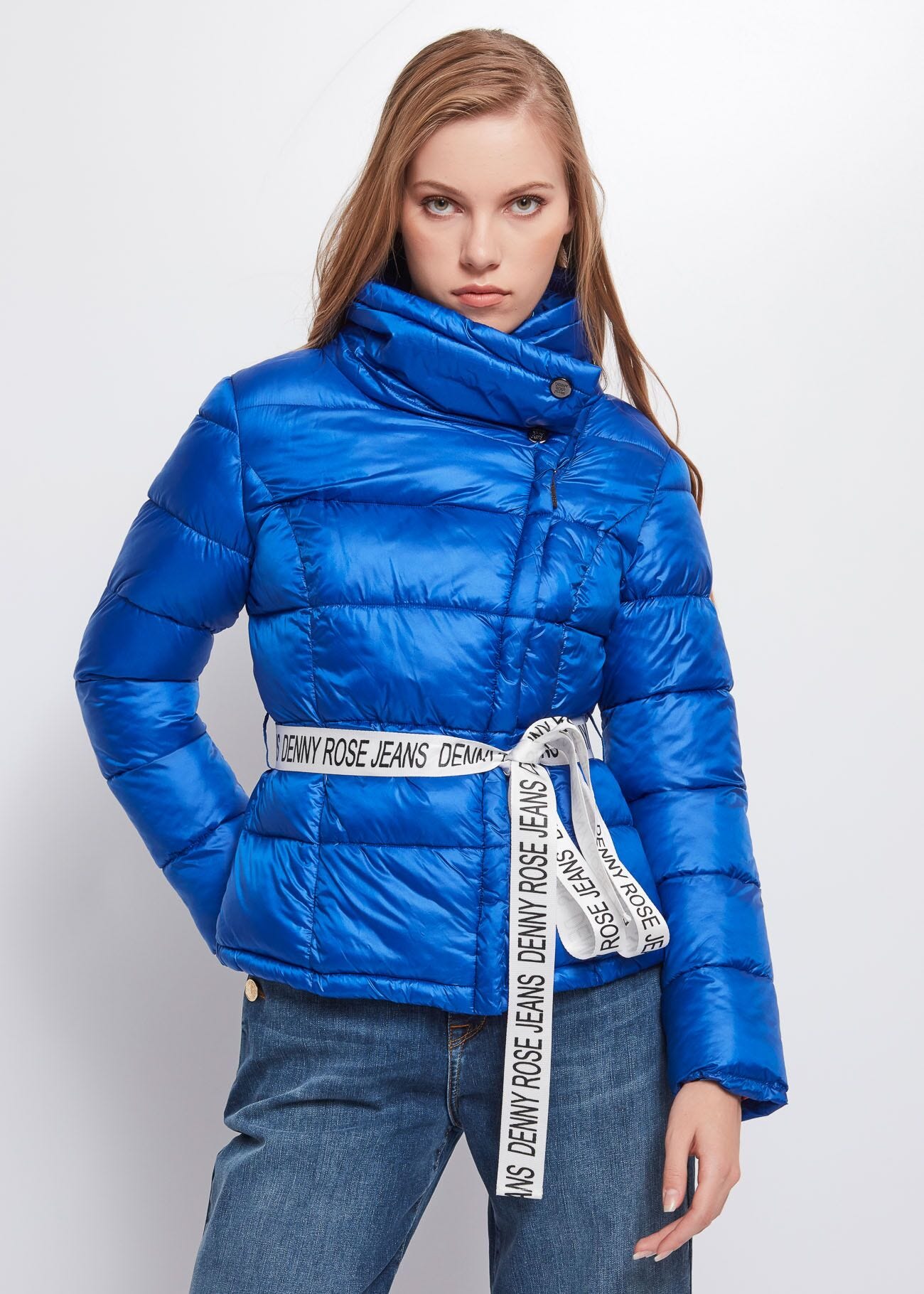 Belted down jacket