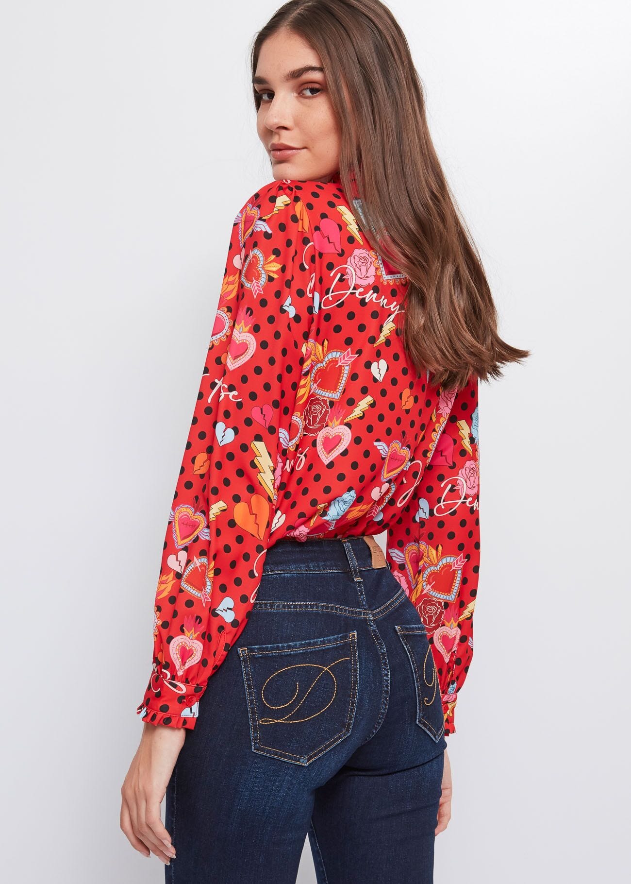 Printed satin shirt