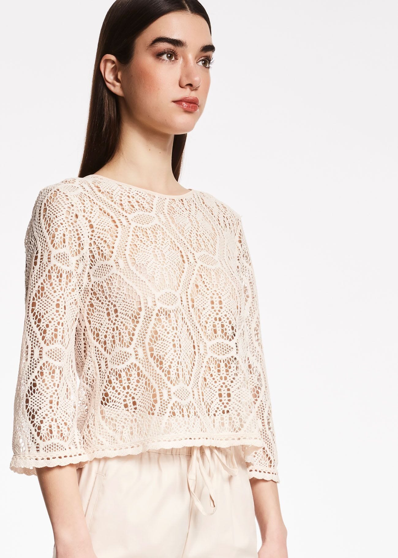 Macramé lace blouse