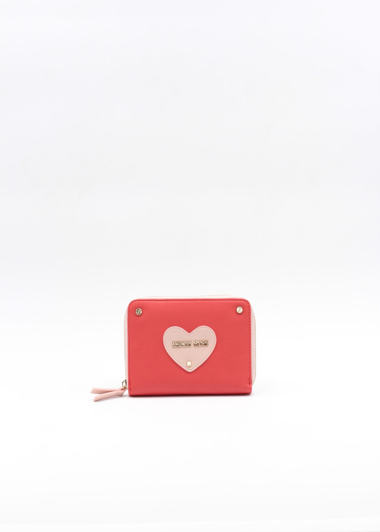 Wallet with heart-shaped patch