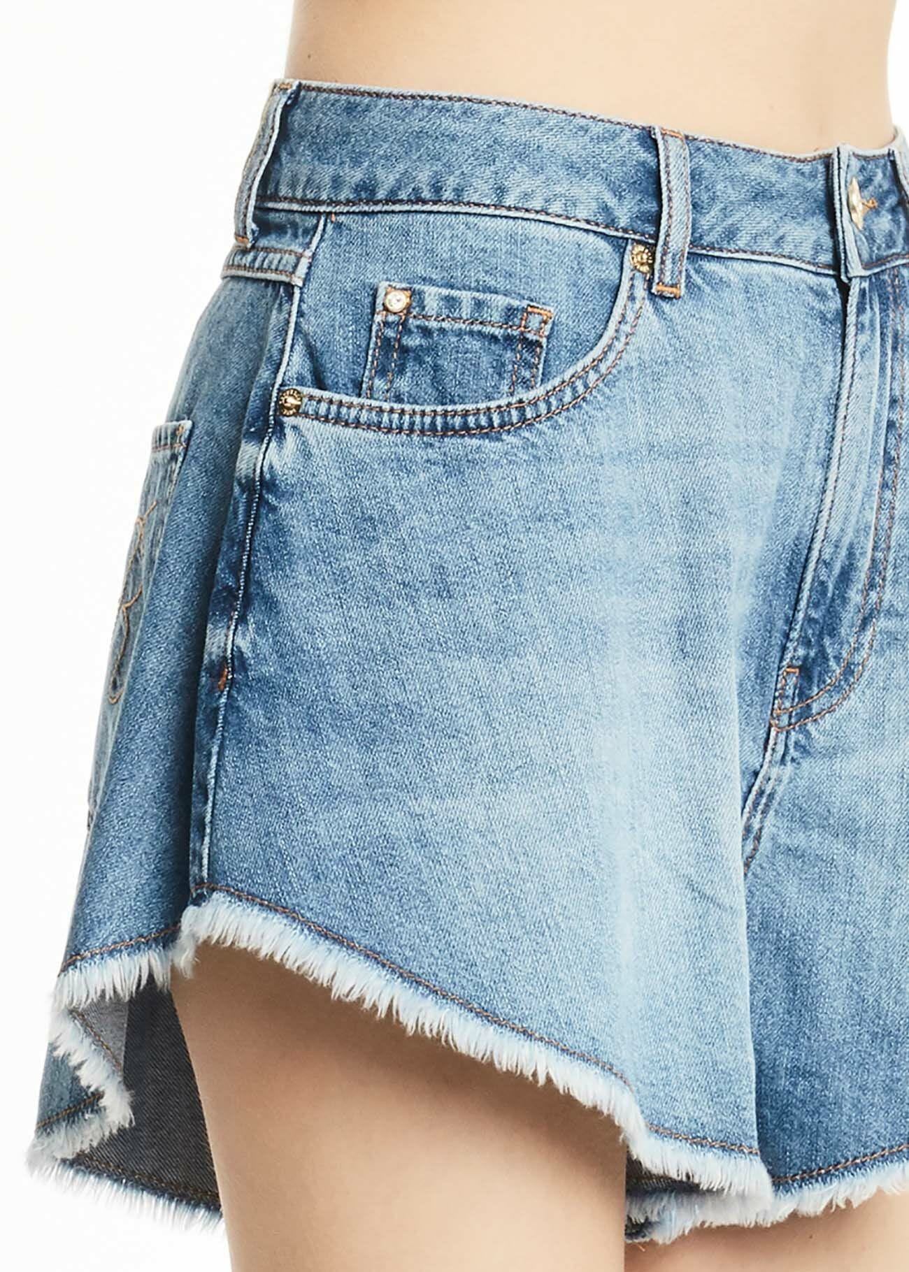 Cotton denim shorts