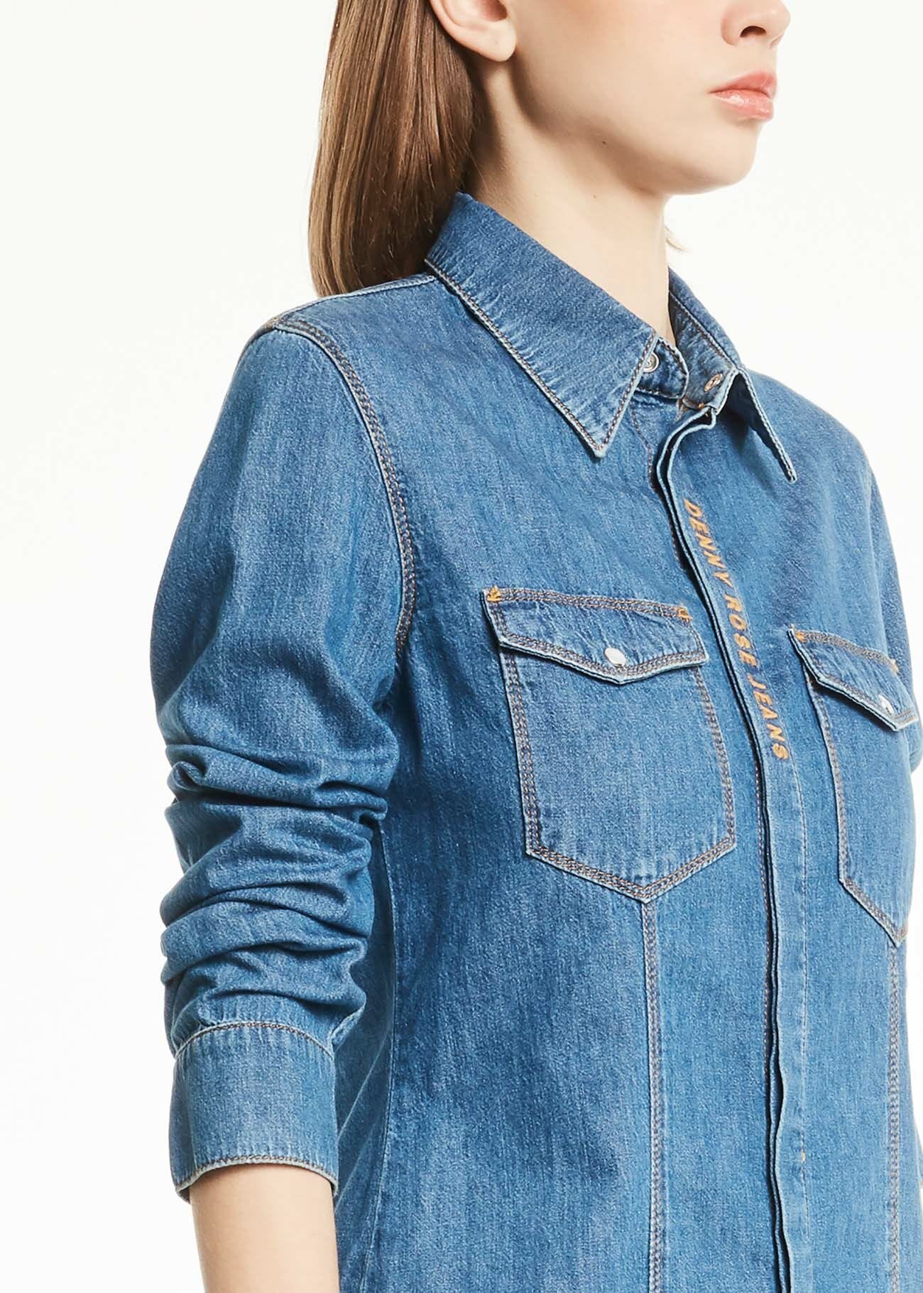 Shirt in cotton denim