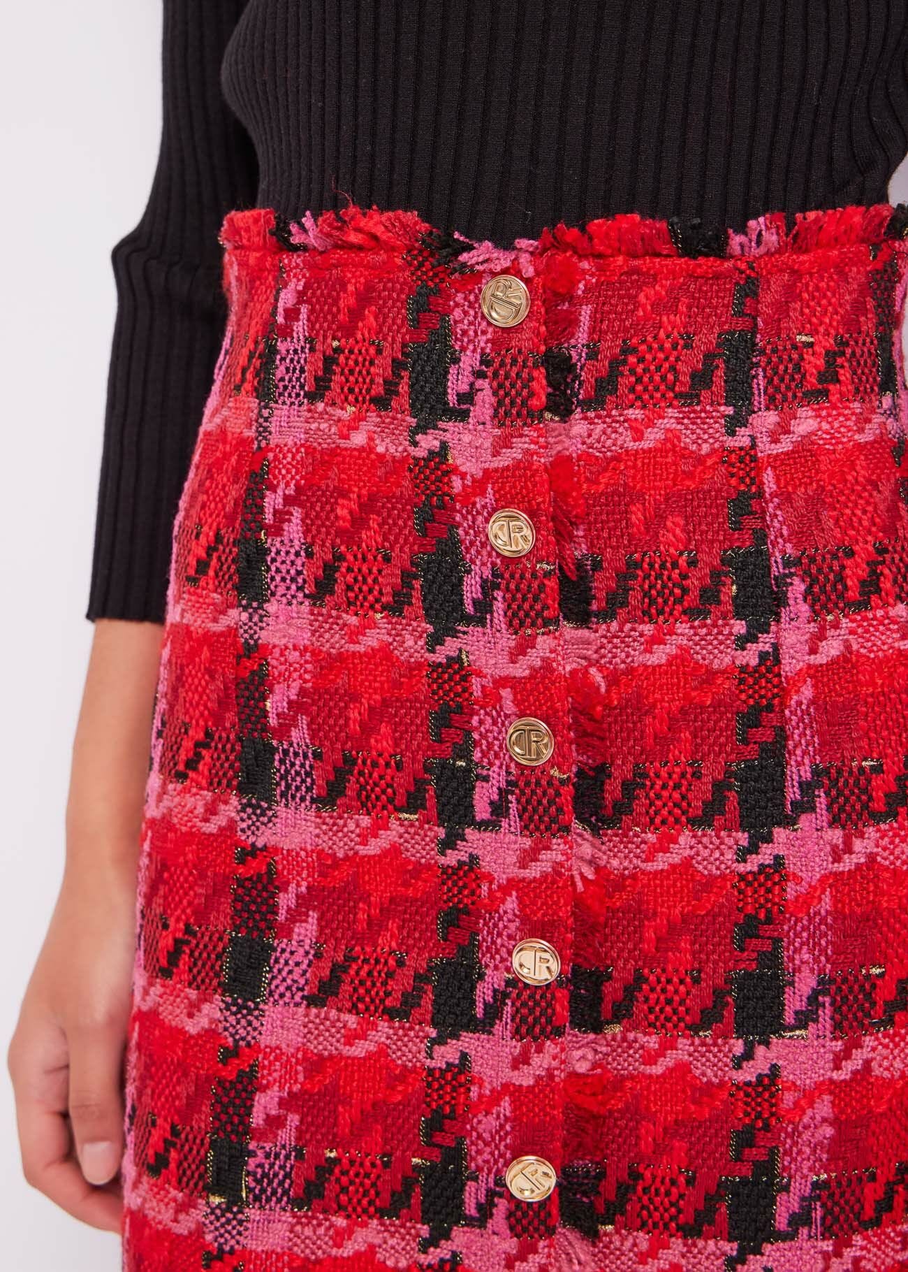 Dress with bouclé skirt