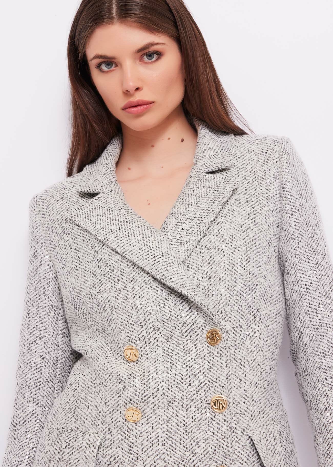 Coat with sequins