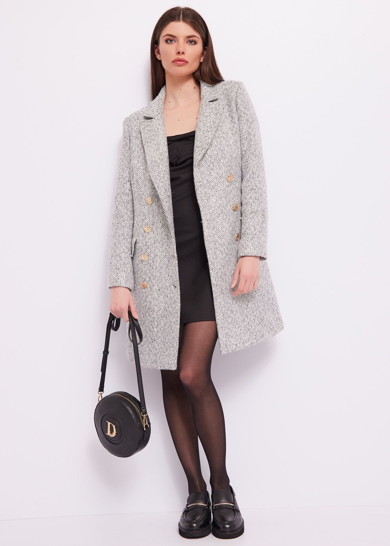 Coat with sequins