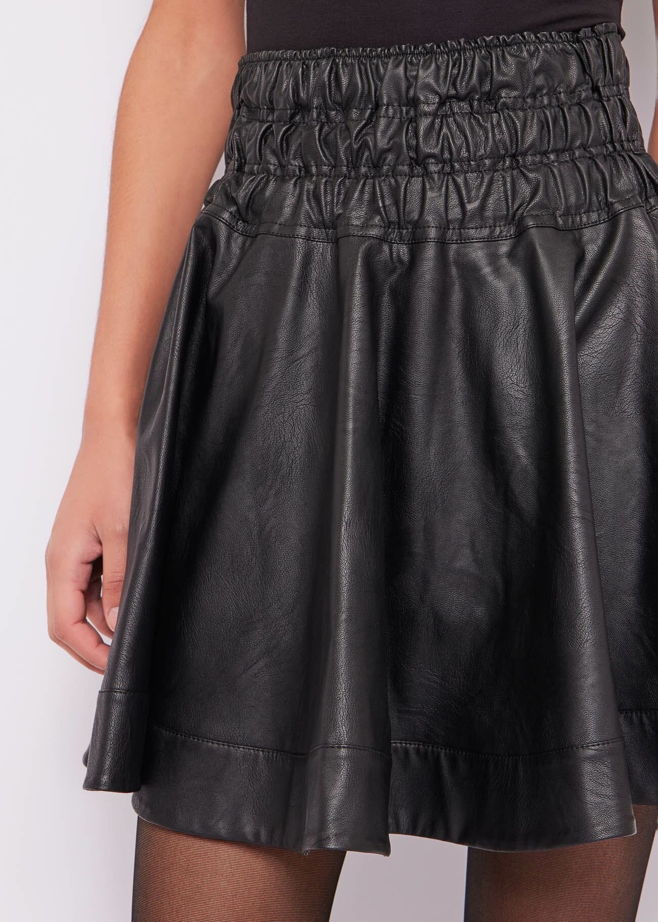 Faux-leather miniskirt