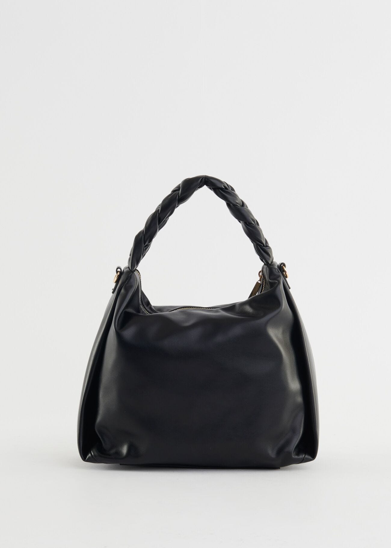 Faux-leather top-handle bag