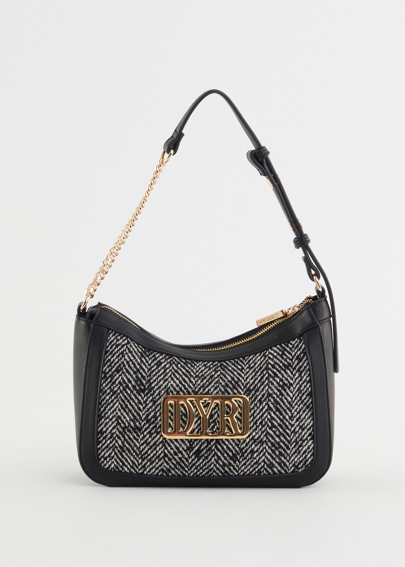 Borsa a spalla con dettaglio tweed