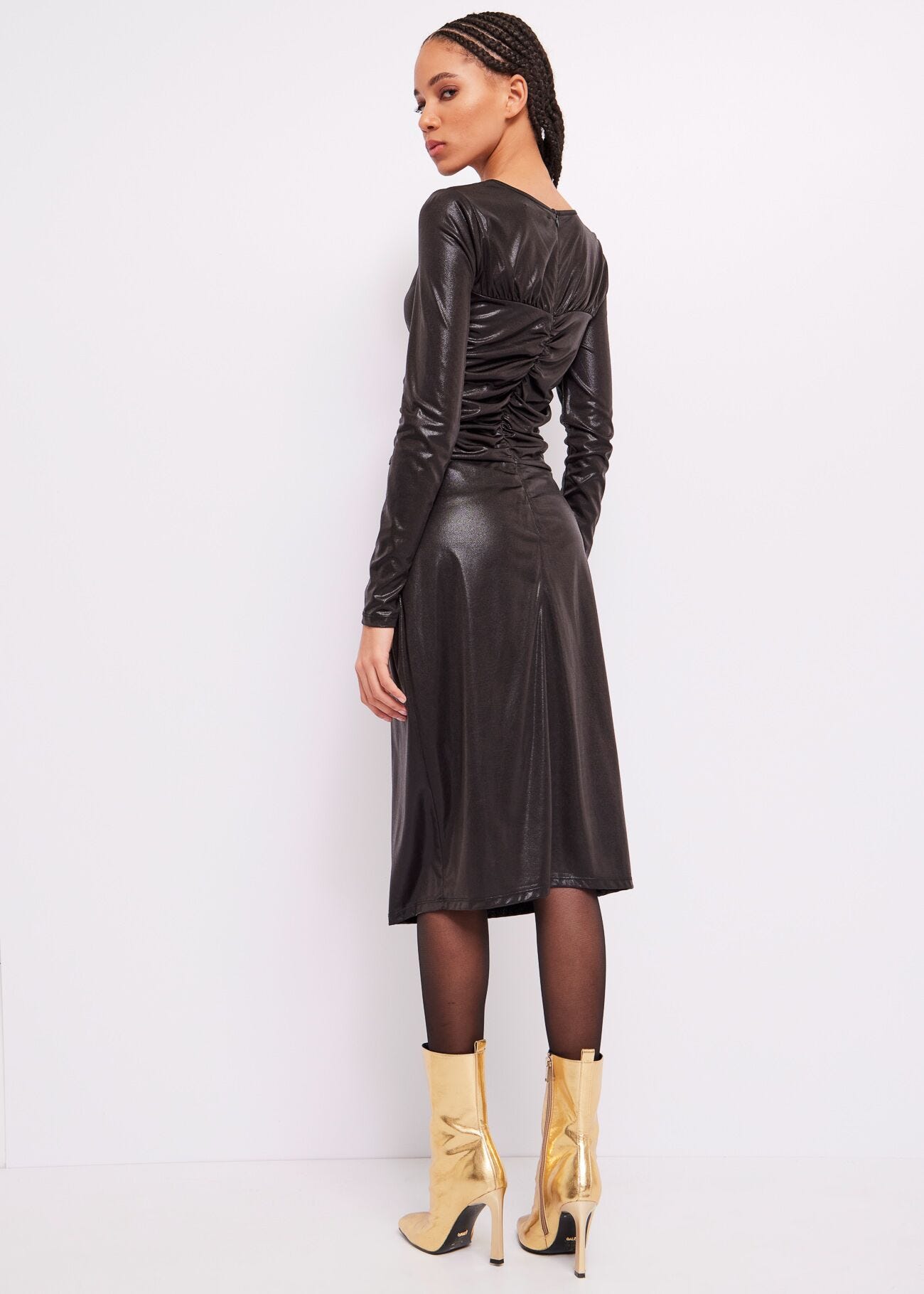 Laminated jersey dress