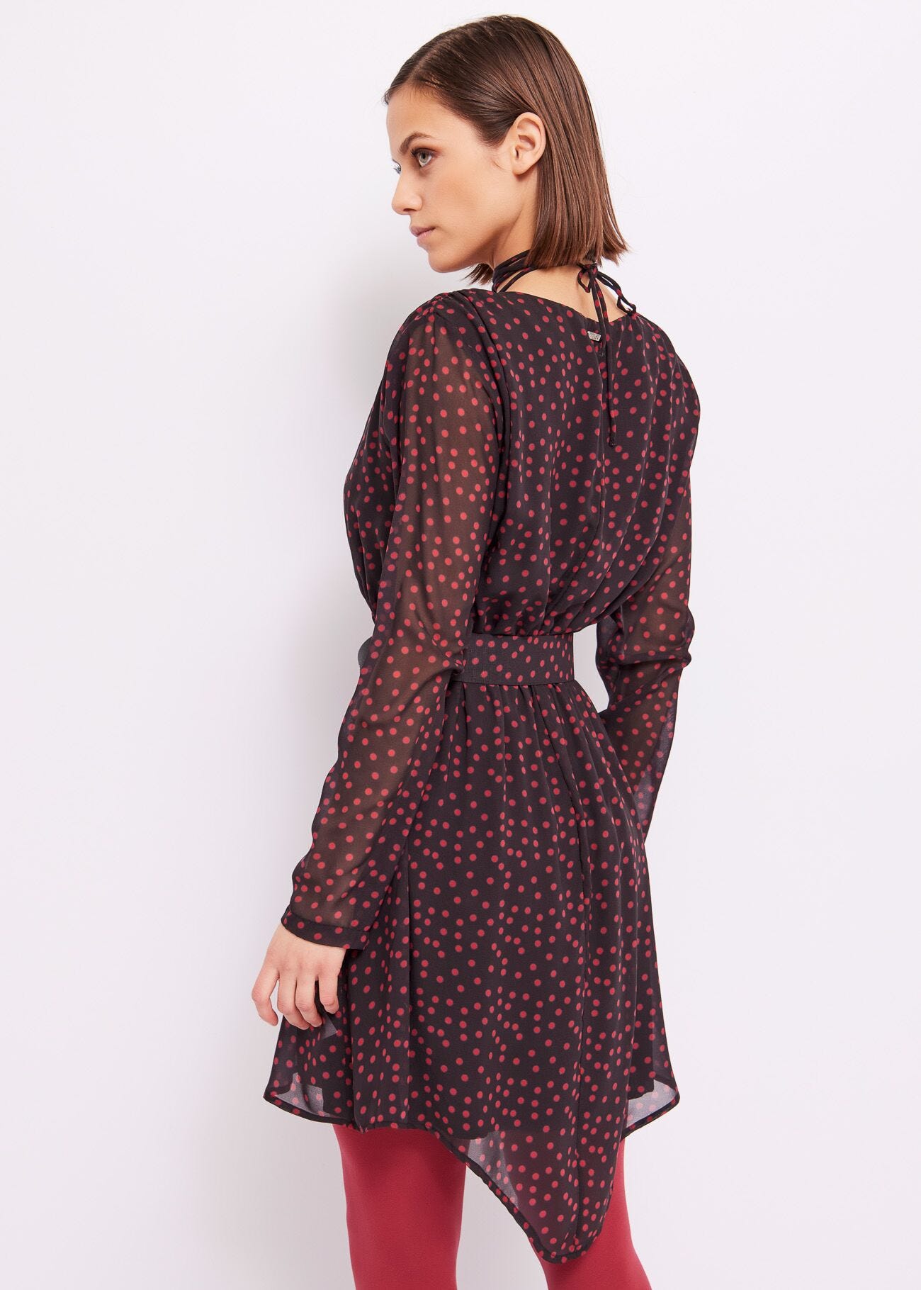 Vestito a pois con cintura