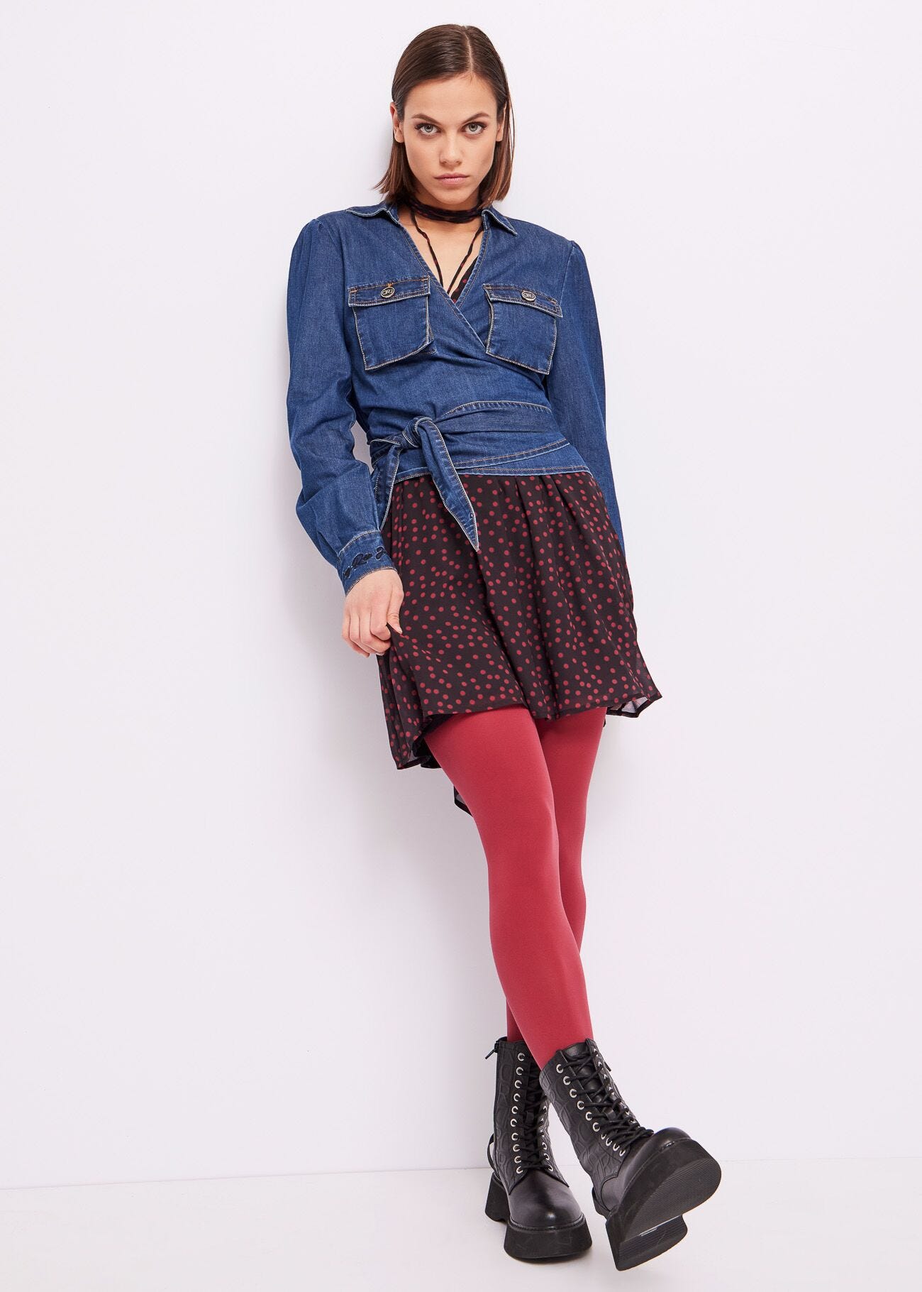 Vestito a pois con cintura