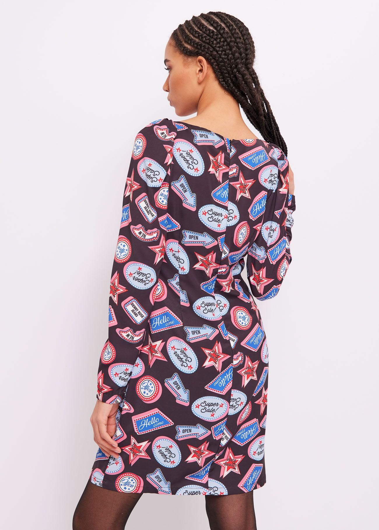 Printed satin dress